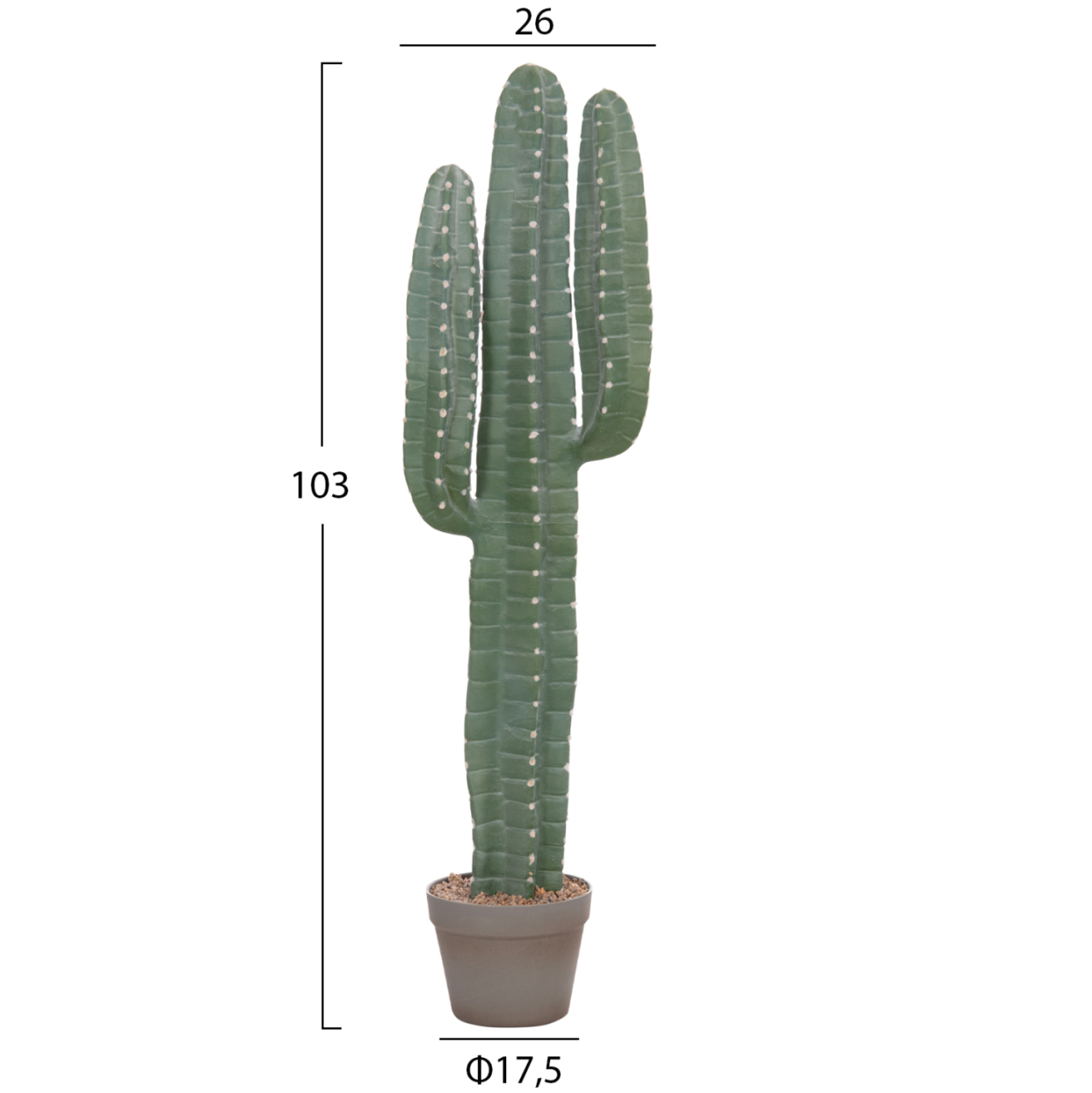 DECORATIVE SYNTHETIC PLANT IN POT HM4742 CACTUS 17.5x26x103Hcm. [2]