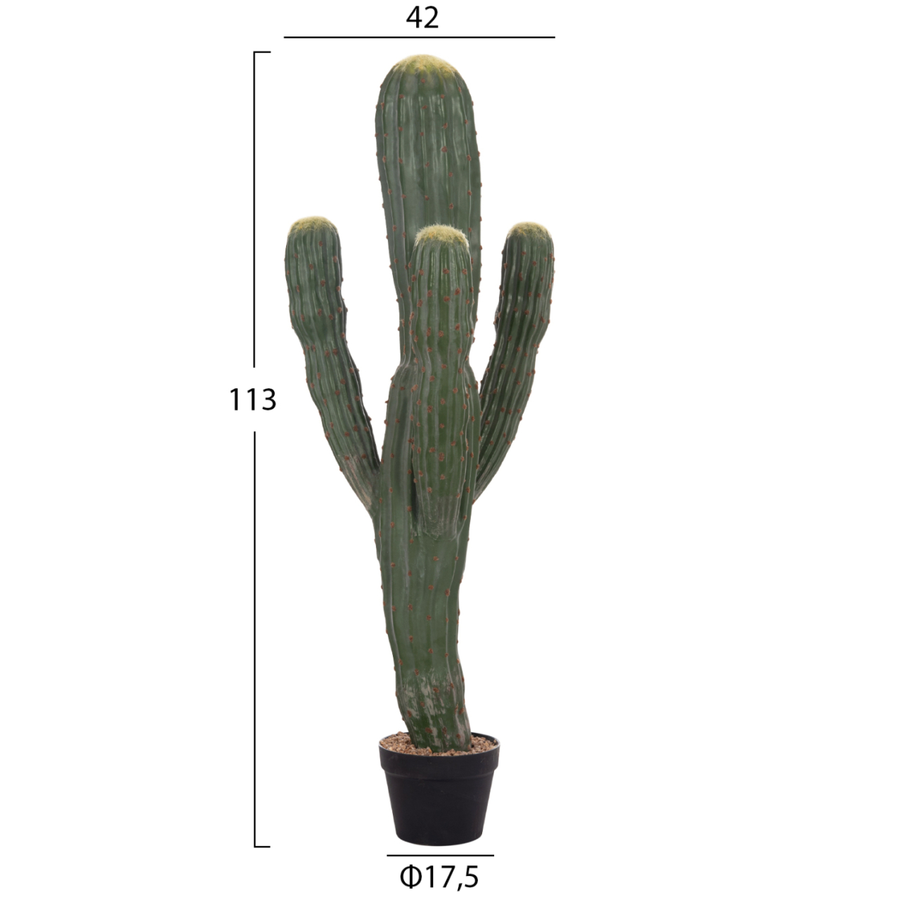 DECORATIVE SYNTHETIC PLANT IN POT HM4746 CACTUS 17.5x42x113Hcm. [2]
