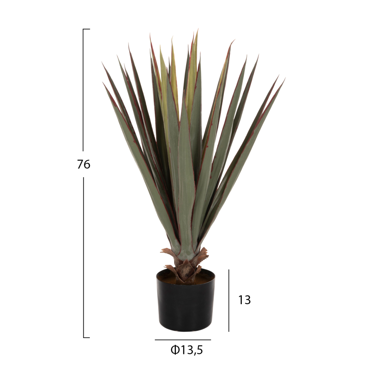 DECORATIVE SYNTHETIC PLANT IN POT HM7985 SISAL AGAVE Φ13,5x13-76Hcm. [2]