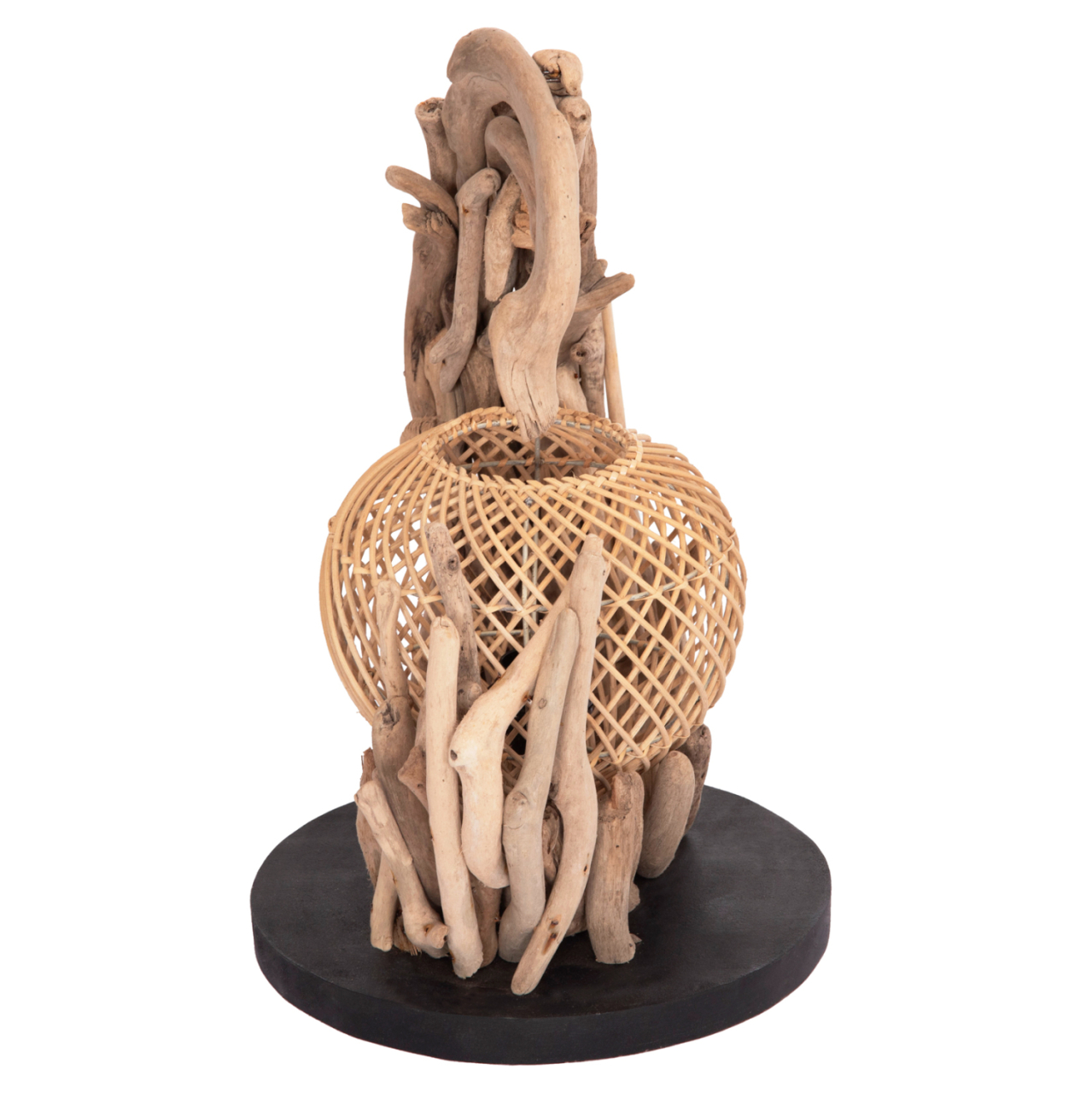 DECORATIVE TABLE LAMP ASHIN HM4438 DRIFTWOOD and RATTAN 30x30x49Hcm. [4]