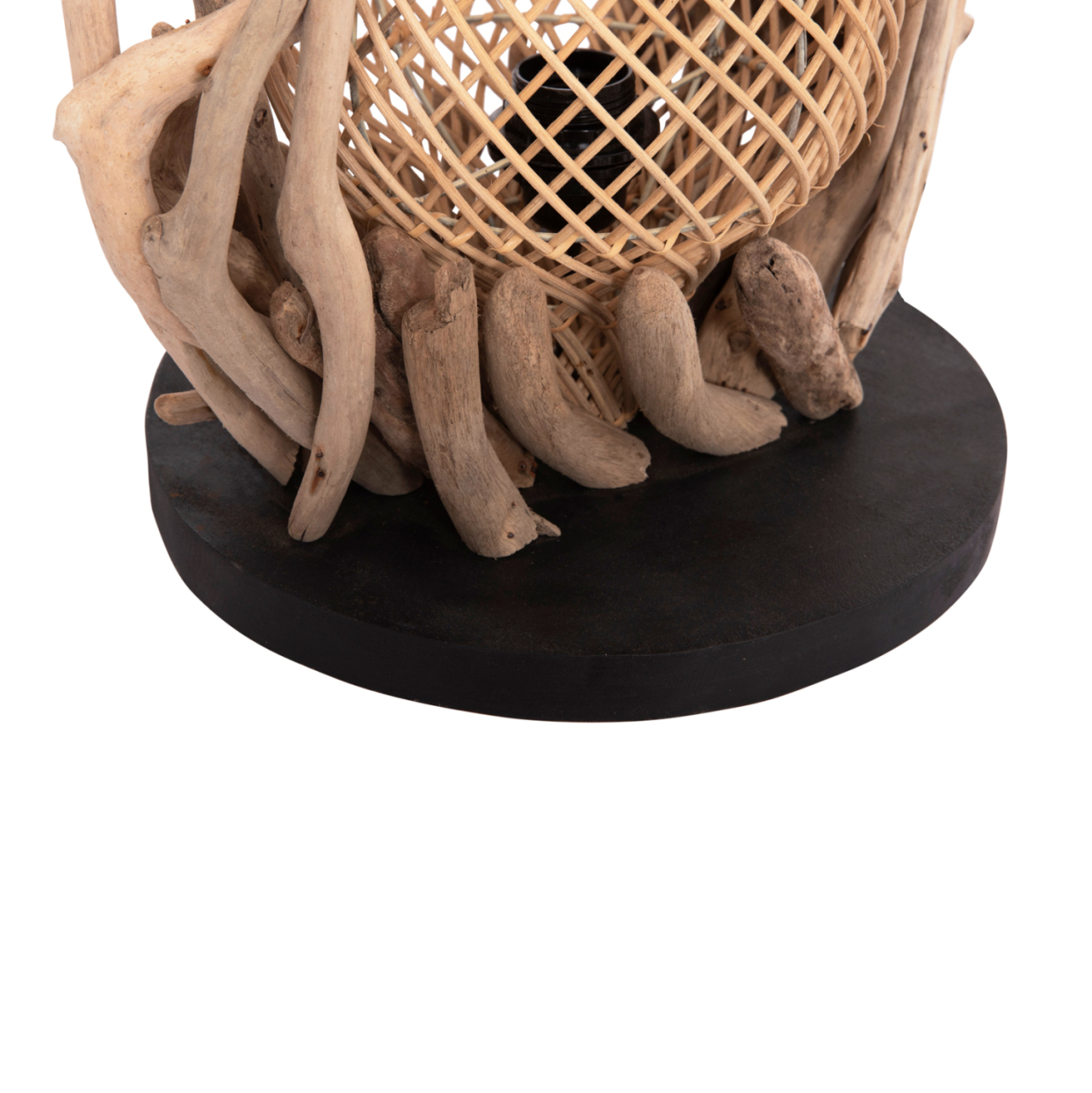 DECORATIVE TABLE LAMP ASHIN HM4438 DRIFTWOOD and RATTAN 30x30x49Hcm. [7]