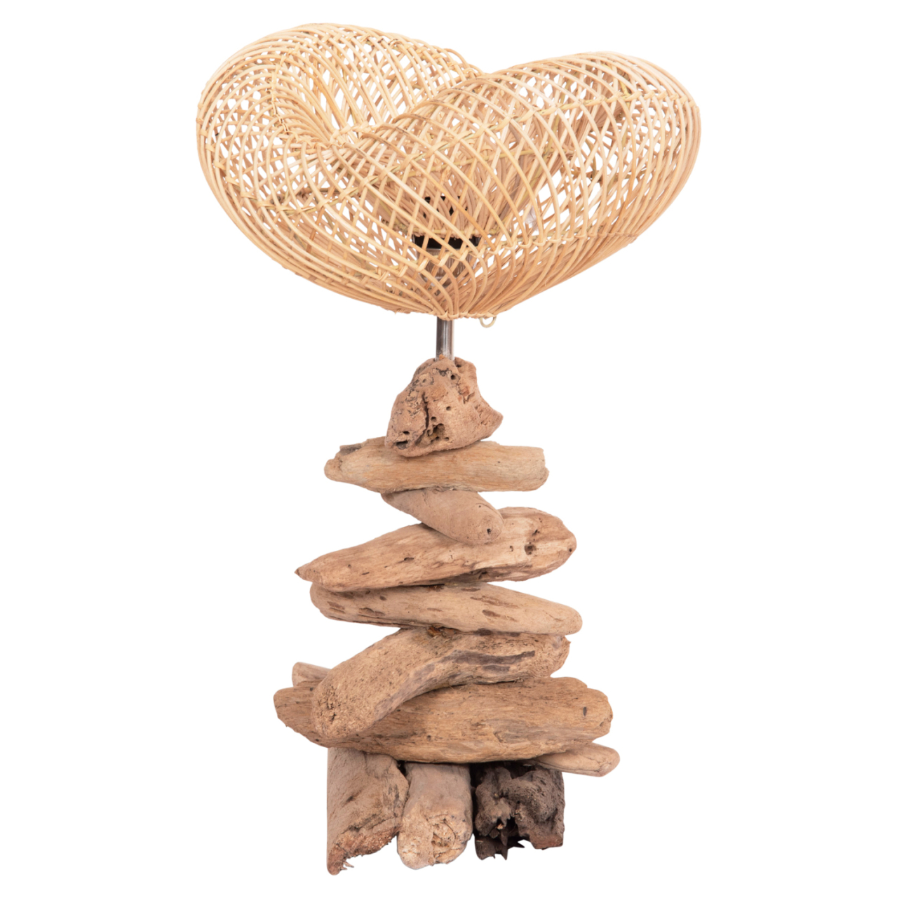 DECORATIVE TABLE LAMP IVAR HM4431 DRIFTWOOD and RATTAN 32x30x53Hcm. [4]
