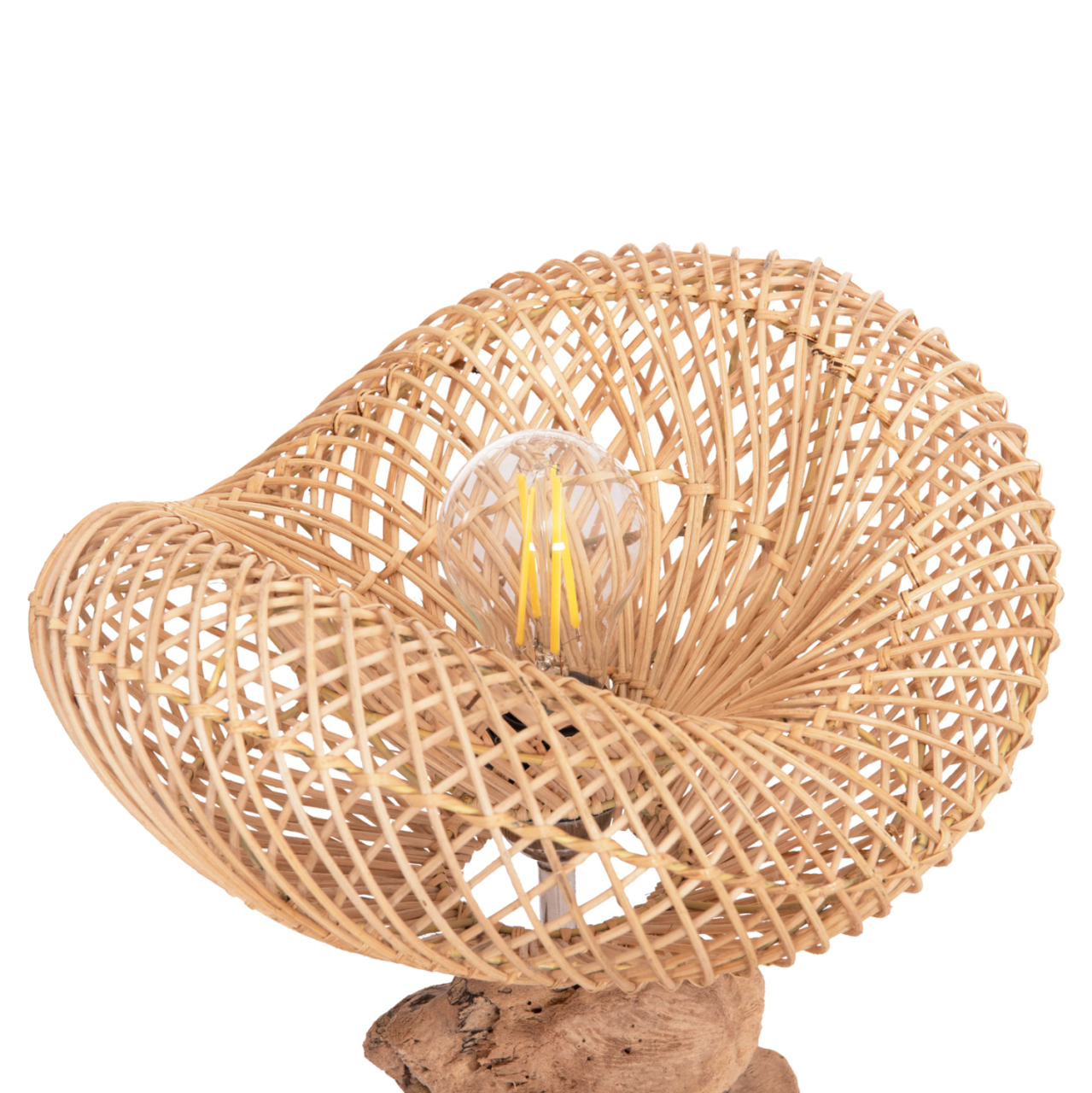 DECORATIVE TABLE LAMP IVAR HM4431 DRIFTWOOD and RATTAN 32x30x53Hcm. [5]