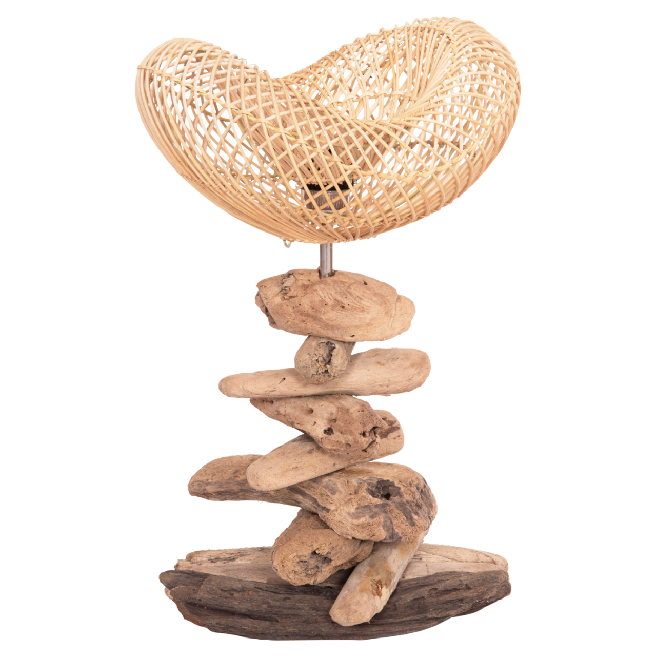 DECORATIVE TABLE LAMP IVAR HM4431 DRIFTWOOD and RATTAN 32x30x53Hcm. [3]