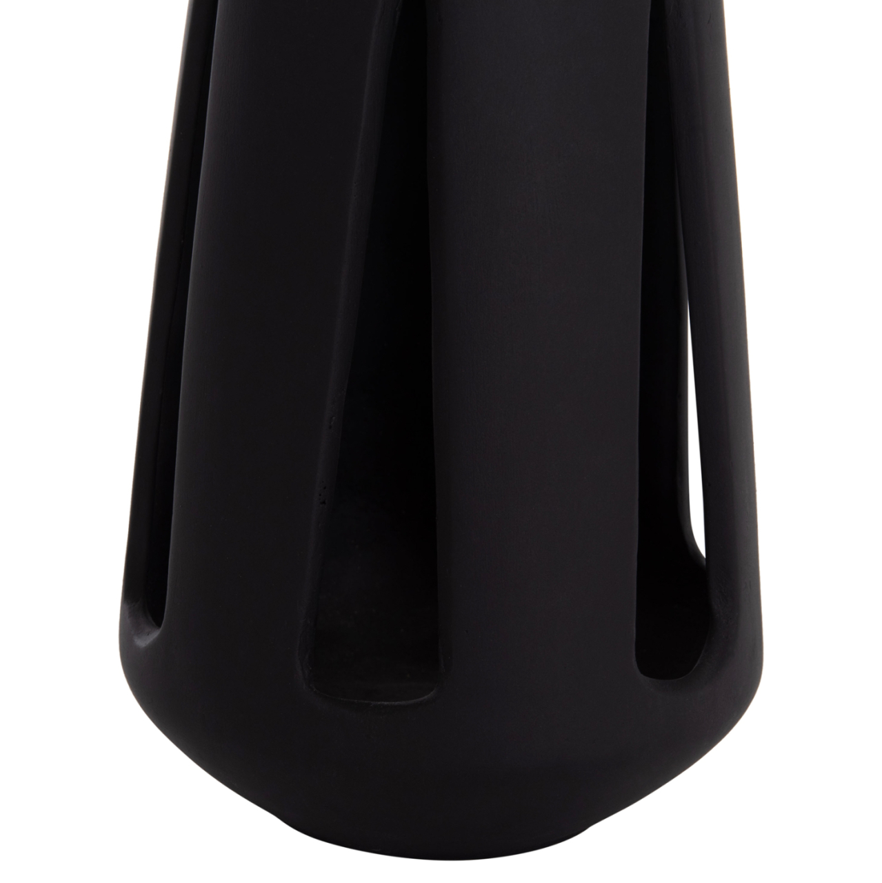 DECORATIVE TABLE LANTERN ERANTYL HM4696.01L BLACK FIBER CEMENT and RATTAN HANDLE Φ17x27Hcm [9]