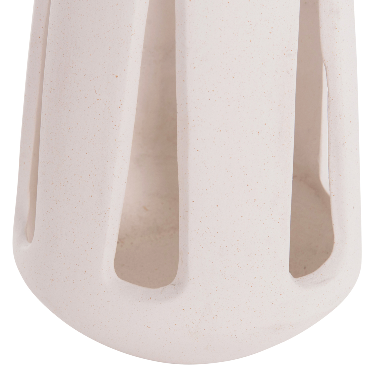 DECORATIVE TABLE LANTERN ERANTYL HM4696.02L WHITE FIBER CEMENT and RATTAN HANDLE Φ17x27Hcm [8]