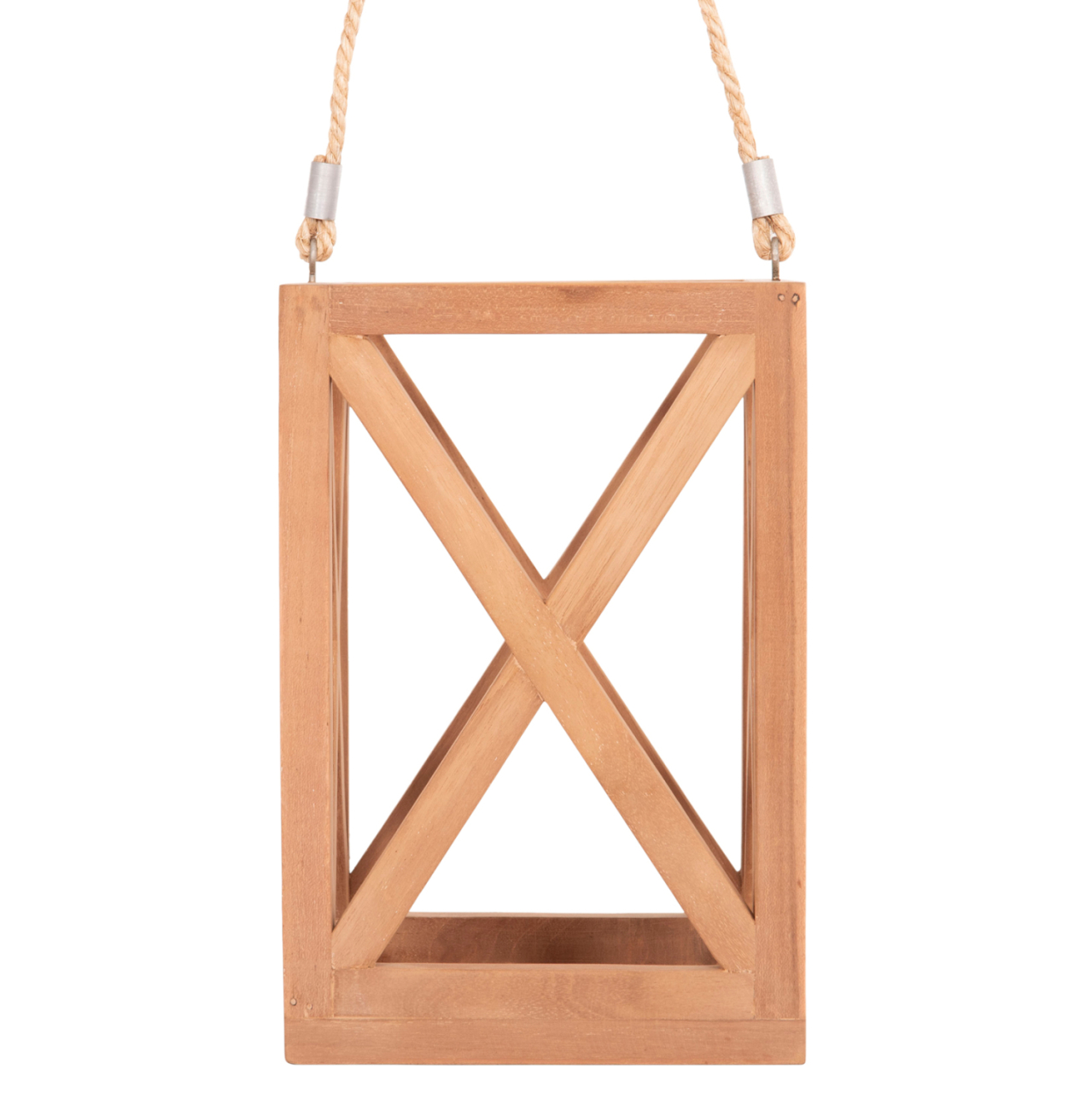 DECORATIVE TABLE LANTERN FOR CANDLES FENT HM4581 TEAK WOOD IN NATURAL 20x20x30-58Hcm. [4]