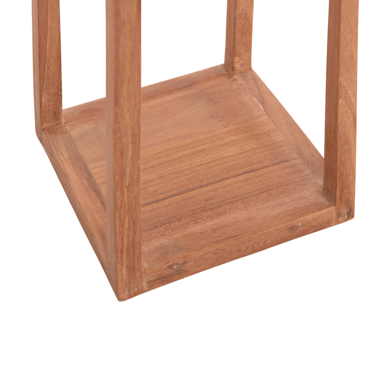 DECORATIVE TABLE LANTERN FOR CANDLES FENT HM4582 TEAK WOOD IN NATURAL 20x20x50-80Hcm. [5]