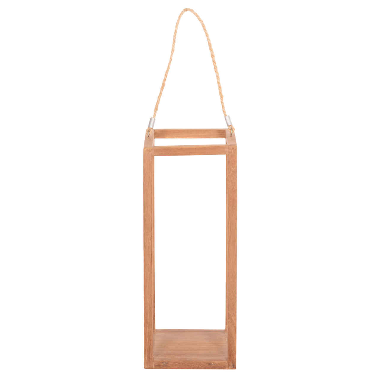 DECORATIVE TABLE LANTERN FOR CANDLES FENT HM4582 TEAK WOOD IN NATURAL 20x20x50-80Hcm. [3]