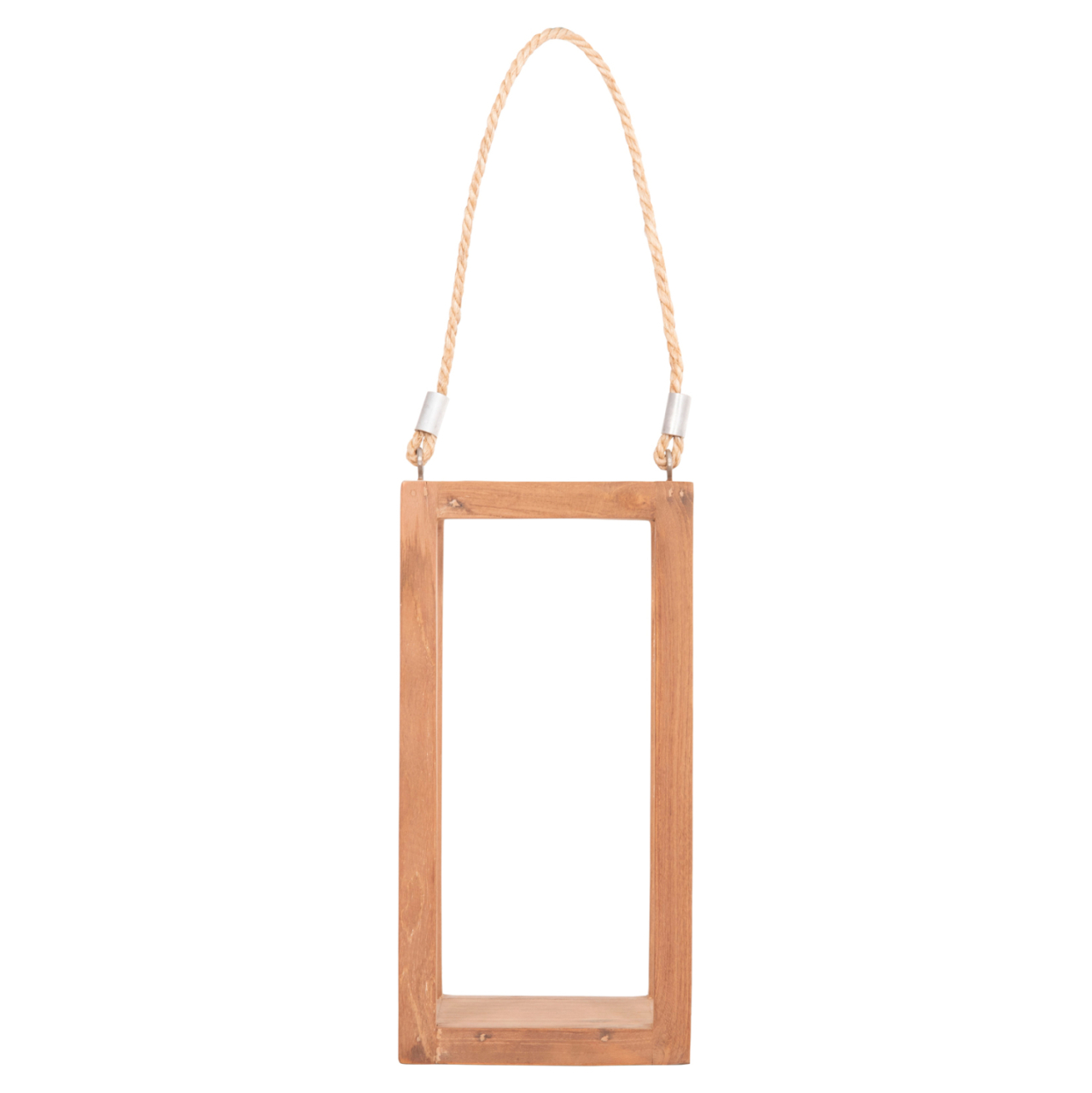 DECORATIVE TABLE LANTERN FOR CANDLES FENT HM4583 TEAK WOOD IN NATURAL 15x15x30-53Hcm. [3]