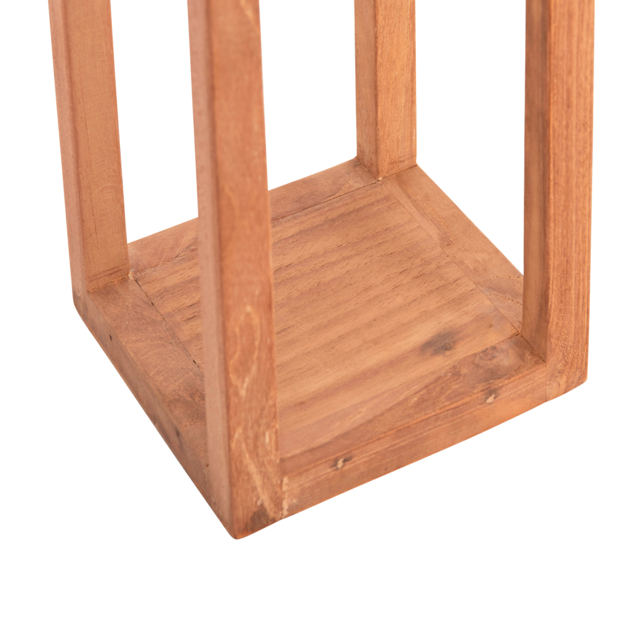 DECORATIVE TABLE LANTERN FOR CANDLES FENT HM4583 TEAK WOOD IN NATURAL 15x15x30-53Hcm. [5]