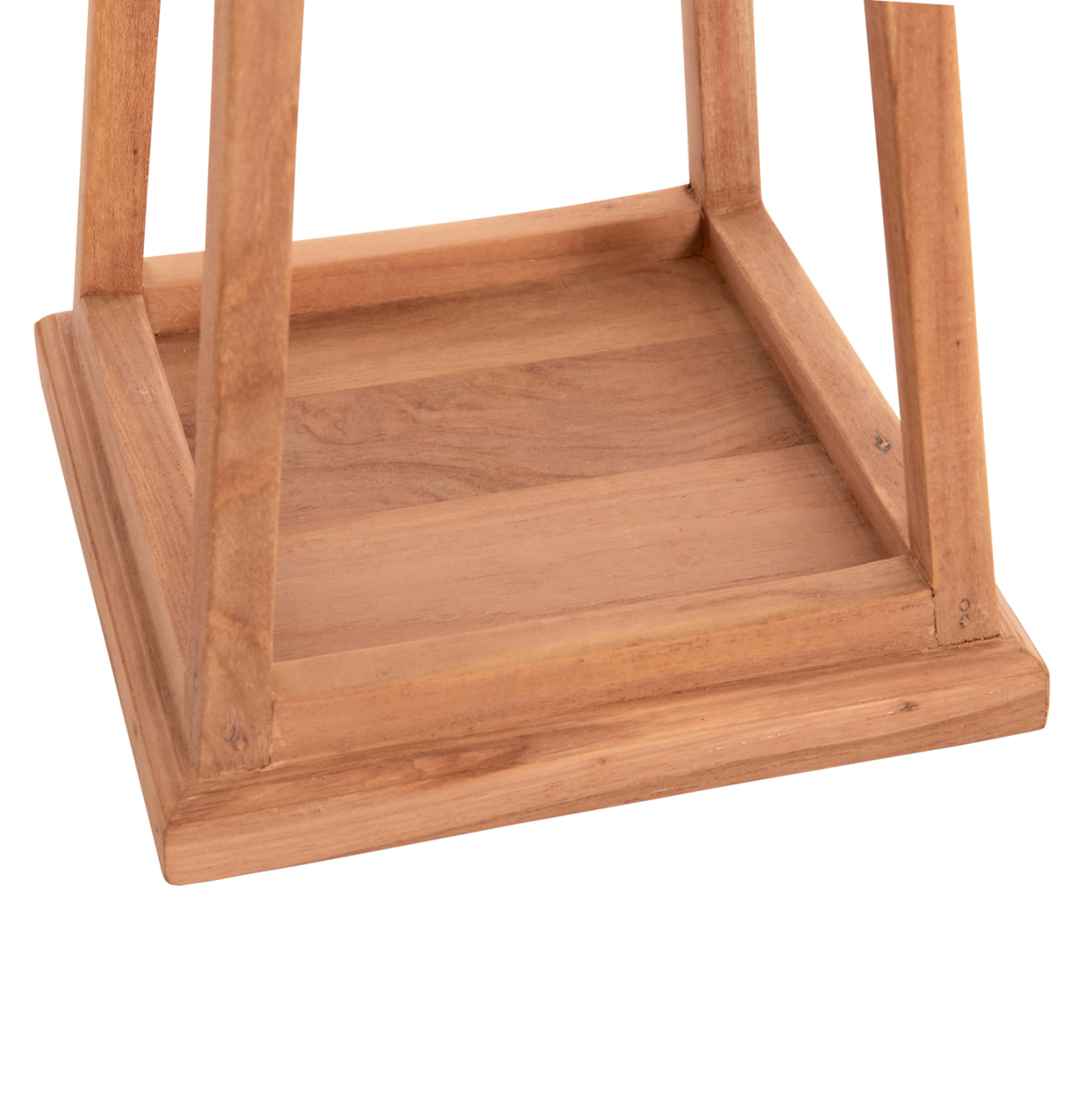 DECORATIVE TABLE LANTERN FOR CANDLES RAMI HM4584 TEAK WOOD IN NATURAL 25x25x39-67Hcm. [5]