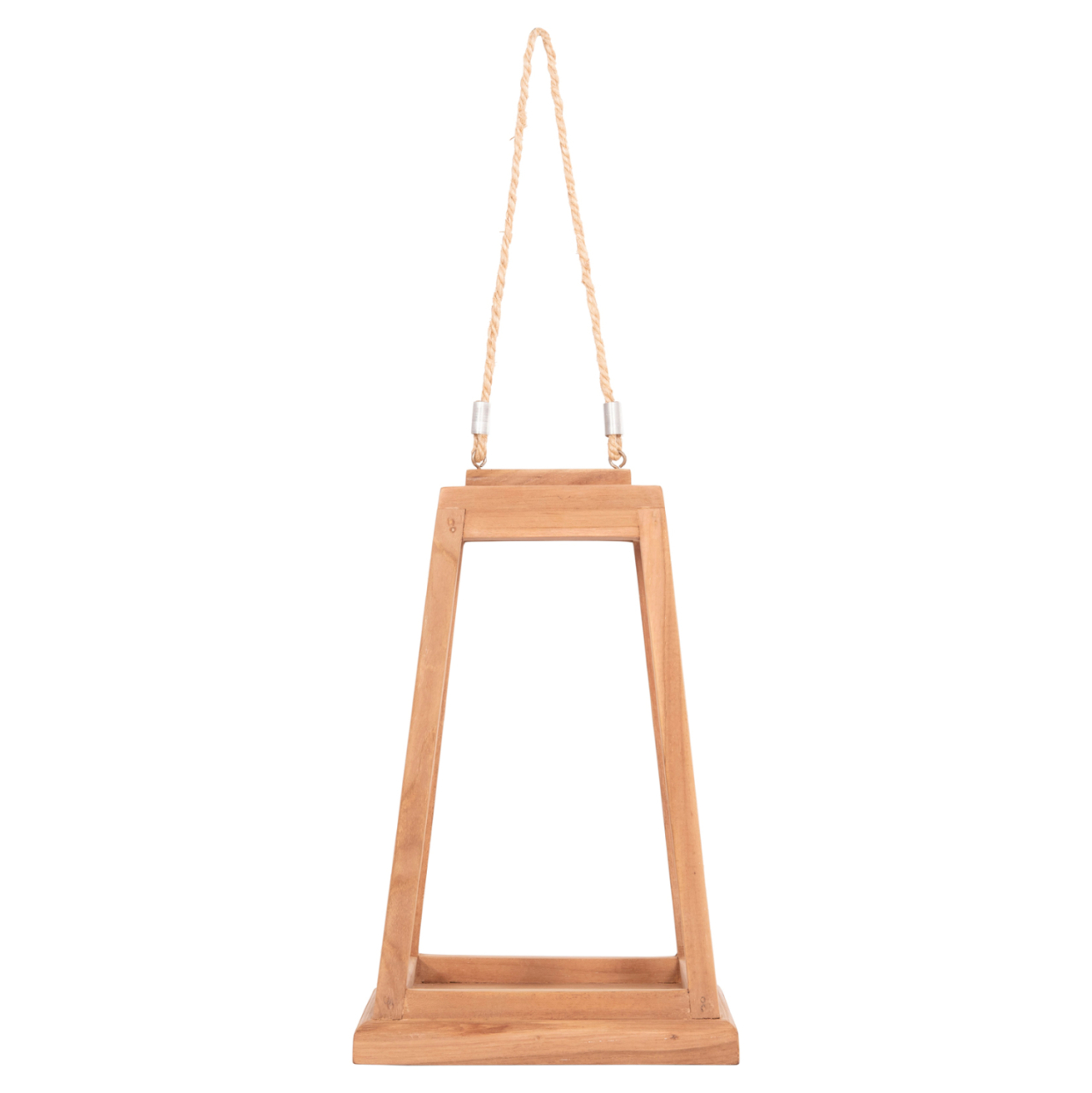 DECORATIVE TABLE LANTERN FOR CANDLES RAMI HM4584 TEAK WOOD IN NATURAL 25x25x39-67Hcm. [3]
