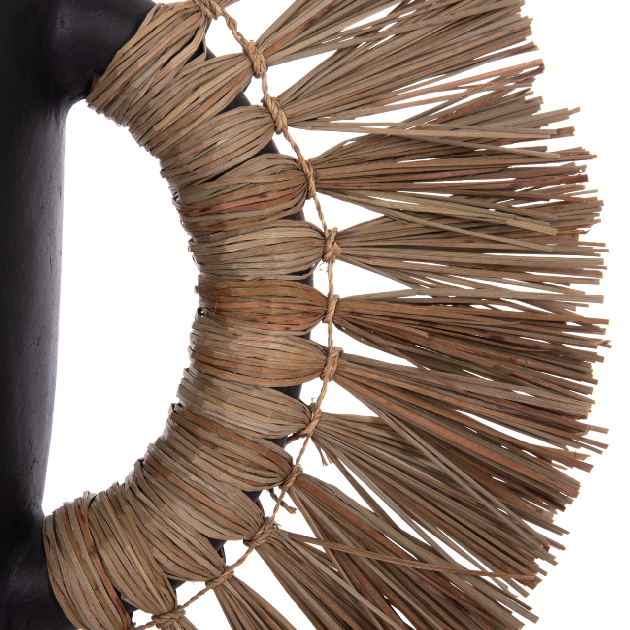 DECORATIVE TABLE VASE ALICA HM4668.01L TERRACOTA IN BLACK COLOR and GRASS--64x22x38Hcm. [9]