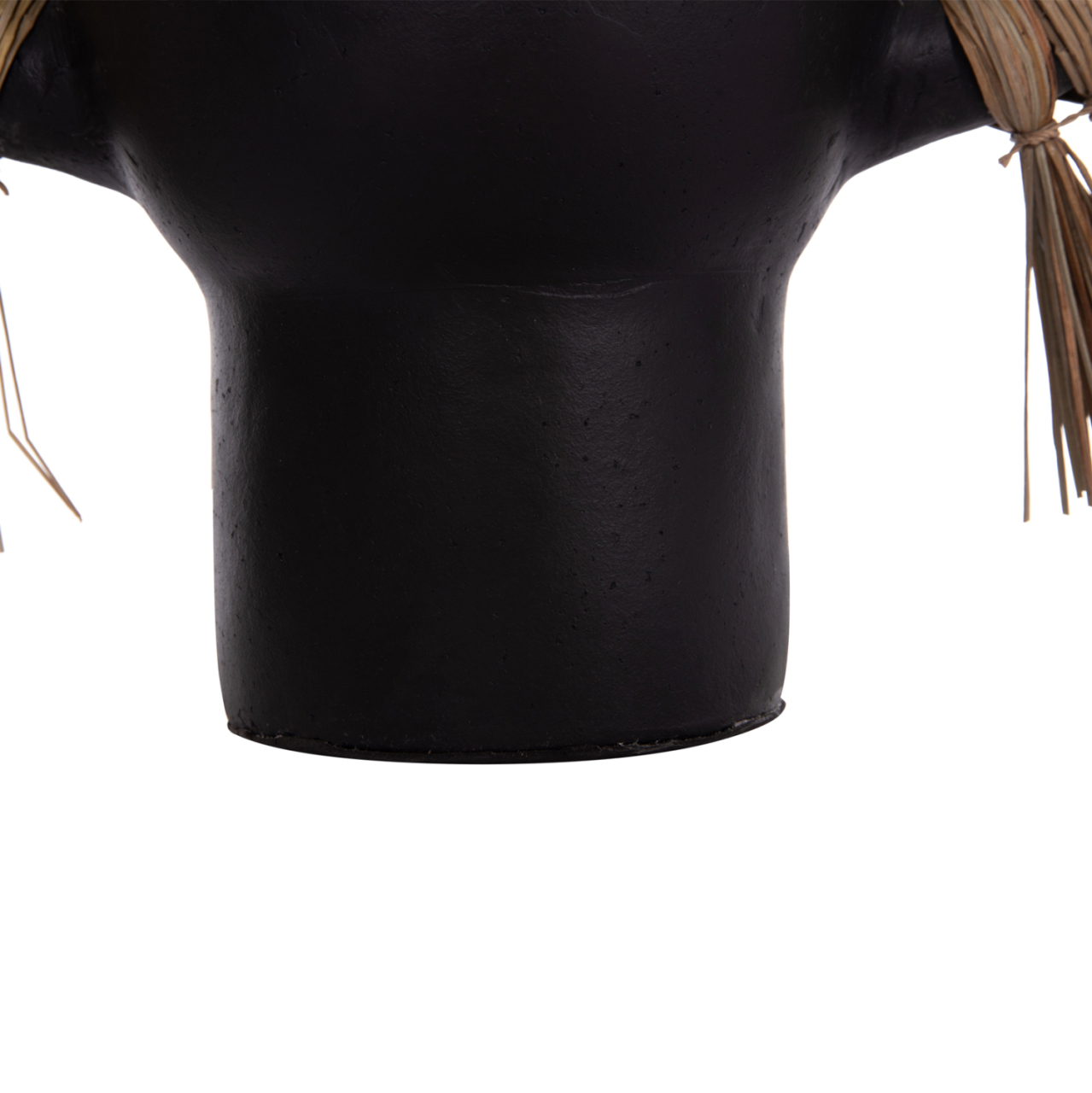 DECORATIVE TABLE VASE ALICA HM4668.01L TERRACOTA IN BLACK COLOR and GRASS--64x22x38Hcm. [10]
