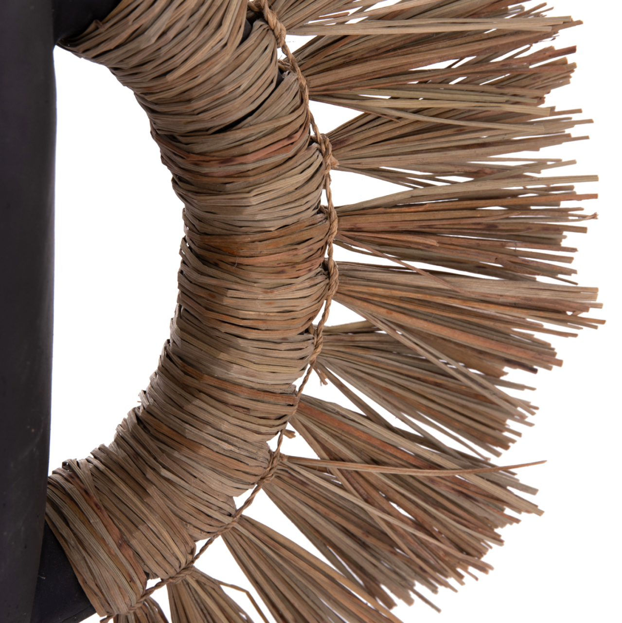 DECORATIVE TABLE VASE ALICA HM4668.01L TERRACOTA IN BLACK COLOR and GRASS--64x22x38Hcm. [5]
