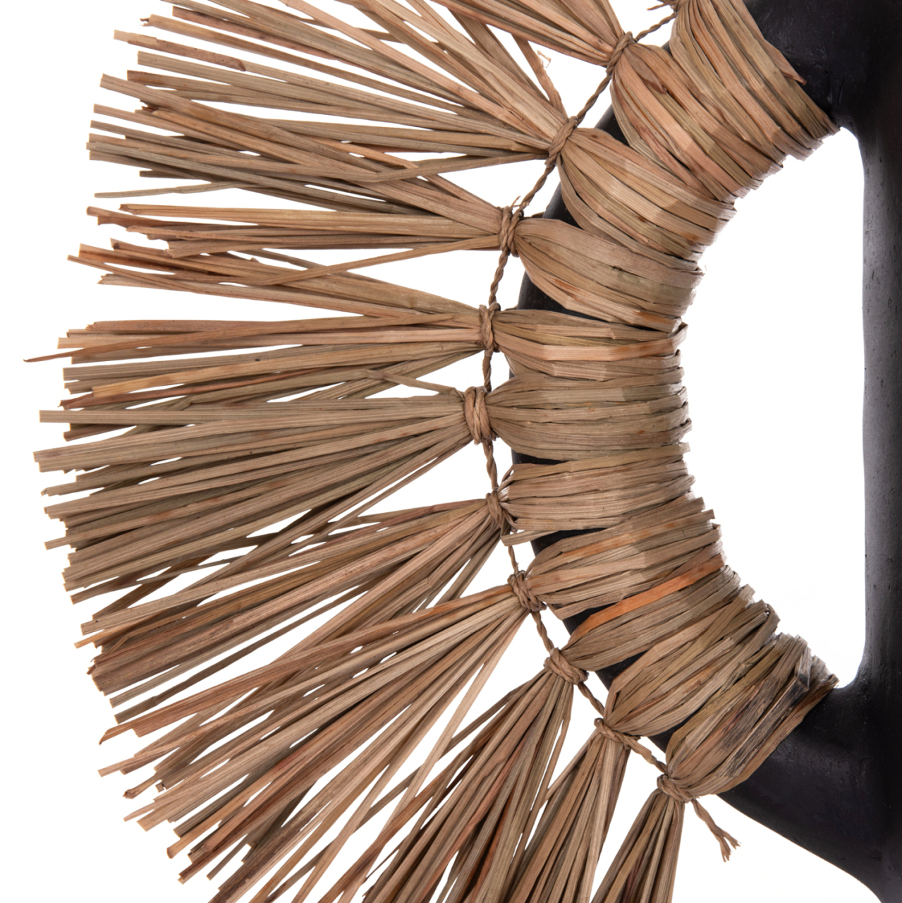 DECORATIVE TABLE VASE ALICA HM4668.01S TERRACOTA IN BLACK COLOR and GRASS--55x19x34Hcm. [8]
