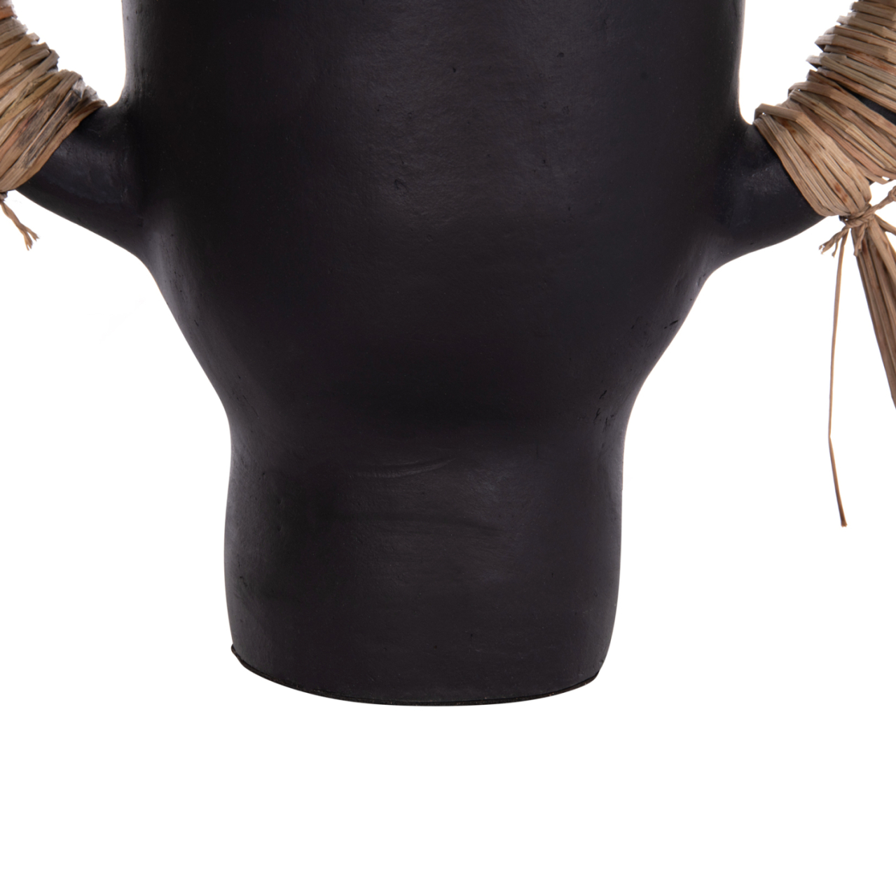 DECORATIVE TABLE VASE ALICA HM4668.01S TERRACOTA IN BLACK COLOR and GRASS--55x19x34Hcm. [9]