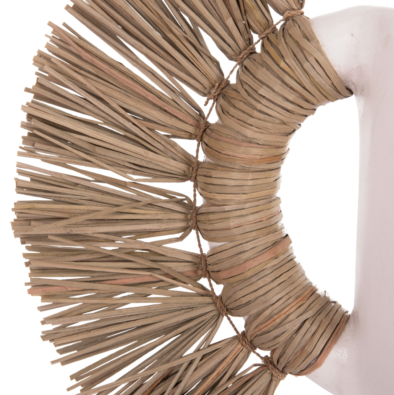 DECORATIVE TABLE VASE ALICA HM4668.02S TERRACOTA IN WHITE COLOR and GRASS--55x19x34Hcm. [9]