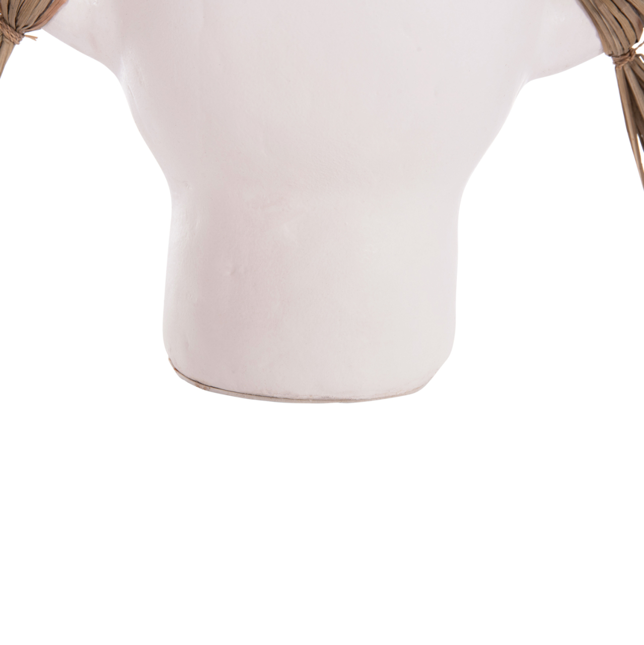 DECORATIVE TABLE VASE ALICA HM4668.02S TERRACOTA IN WHITE COLOR and GRASS--55x19x34Hcm. [10]