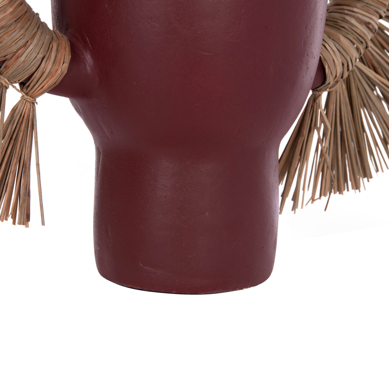 DECORATIVE TABLE VASE ALICA HM4668.06L TERRACOTA IN MAROON COLOR and GRASS--64x22x38Hcm. [8]