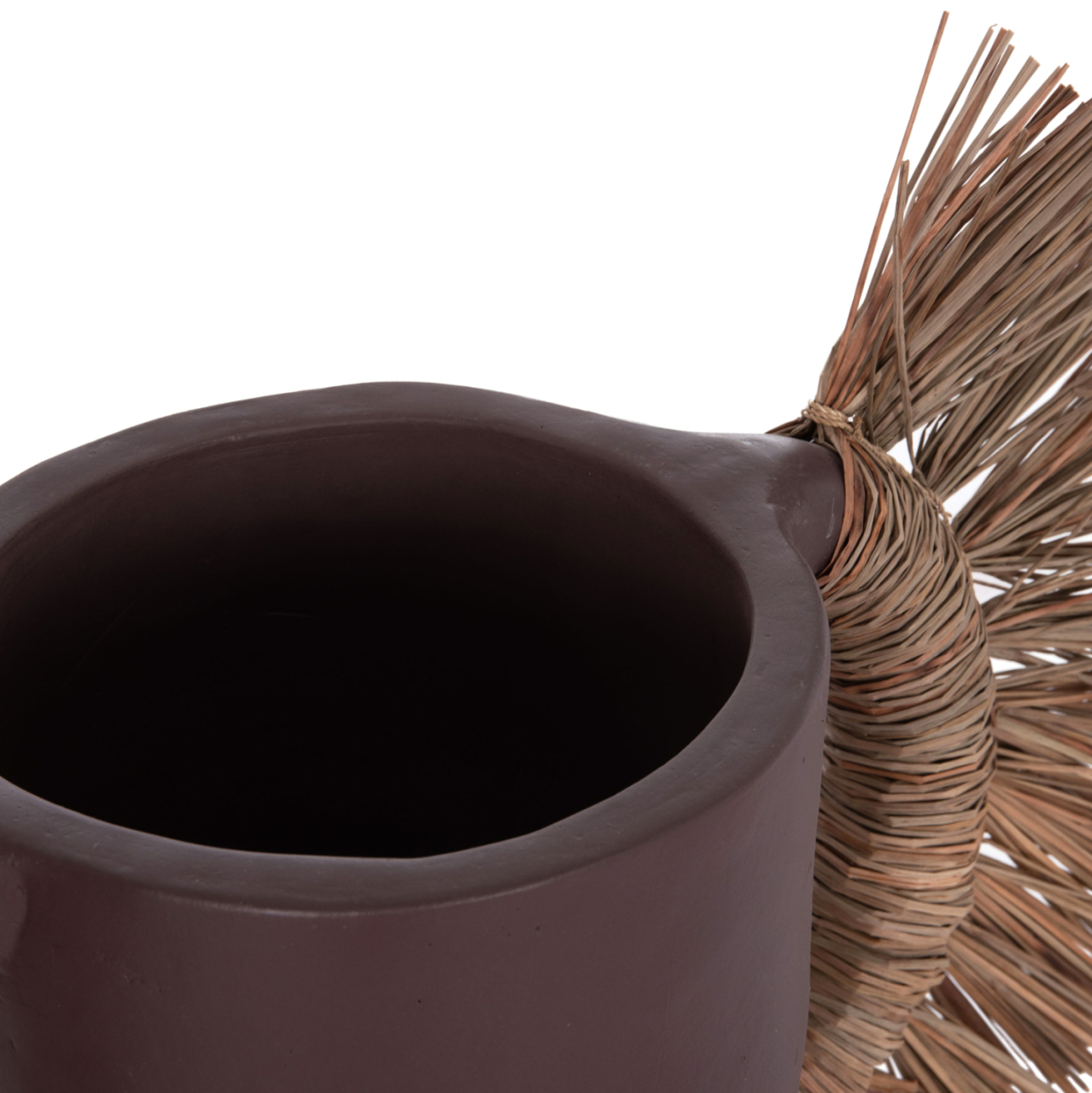 DECORATIVE TABLE VASE ALICA HM4668.07L TERRACOTA IN CHOCOLATE COLOR and GRASS--64x22x38Hcm. [6]