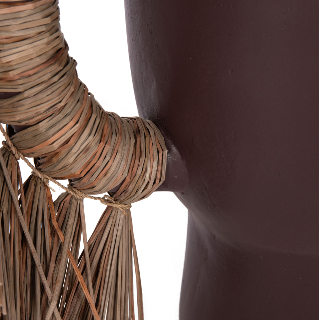 DECORATIVE TABLE VASE ALICA HM4668.07L TERRACOTA IN CHOCOLATE COLOR and GRASS--64x22x38Hcm. [7]
