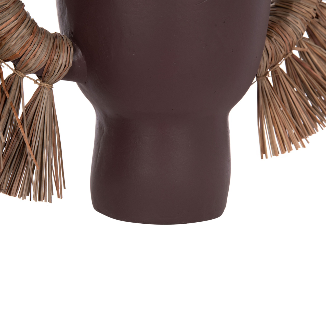 DECORATIVE TABLE VASE ALICA HM4668.07L TERRACOTA IN CHOCOLATE COLOR and GRASS--64x22x38Hcm. [8]