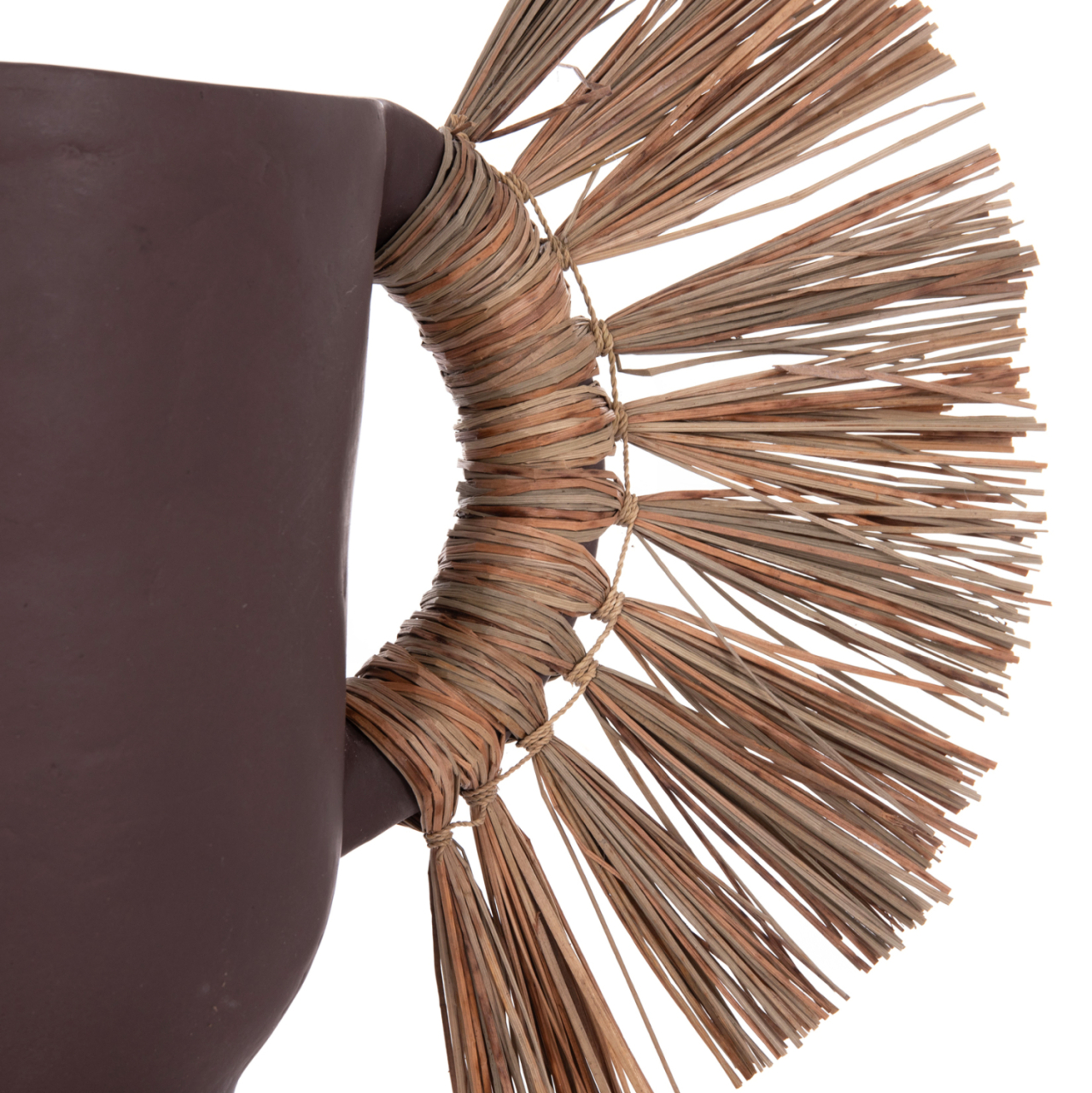 DECORATIVE TABLE VASE ALICA HM4668.07S TERRACOTA IN CHOCOLATE COLOR and GRASS--55x19x34Hcm. [6]