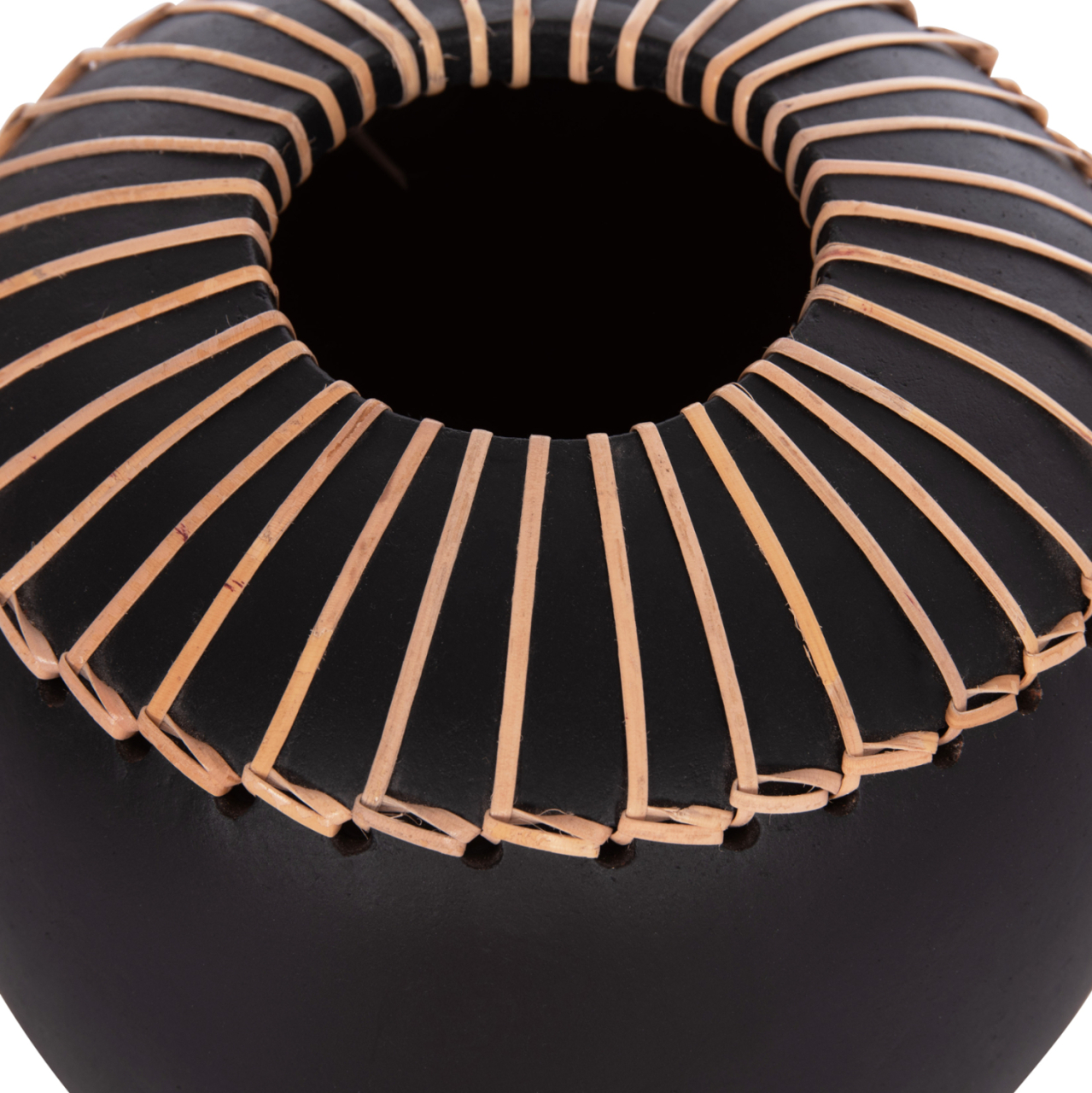 DECORATIVE TABLE VASE LENNOX HM4675.01L TERRACOTA IN BLACK--Φ22x20Hcm. [10]