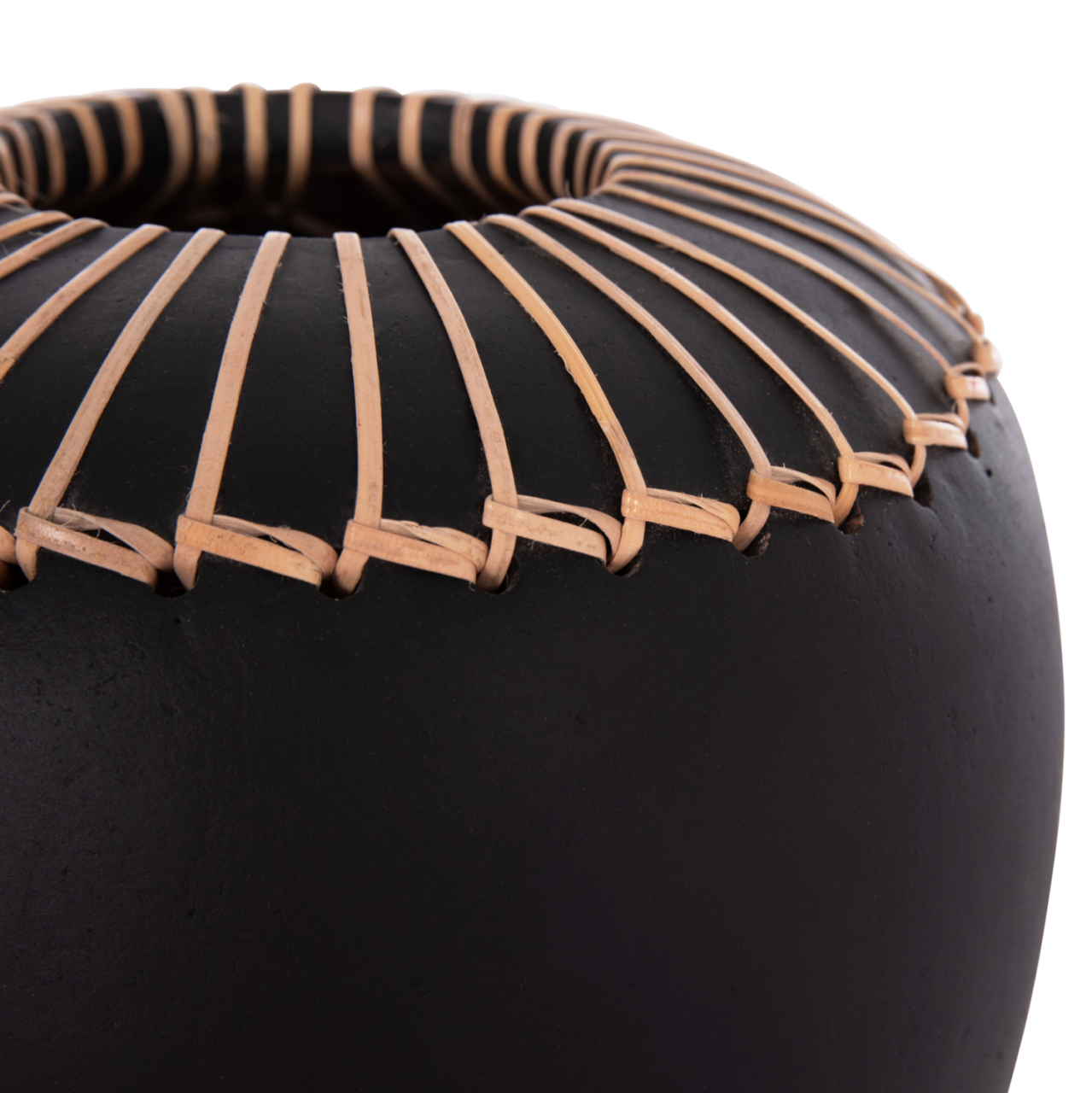 DECORATIVE TABLE VASE LENNOX HM4675.01L TERRACOTA IN BLACK--Φ22x20Hcm. [9]