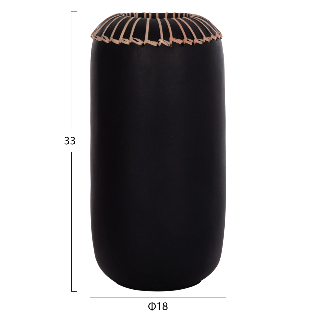 DECORATIVE TABLE VASE LENNOX HM4675.01S TERRACOTA IN BLACK--Φ18x33Hcm. [2]
