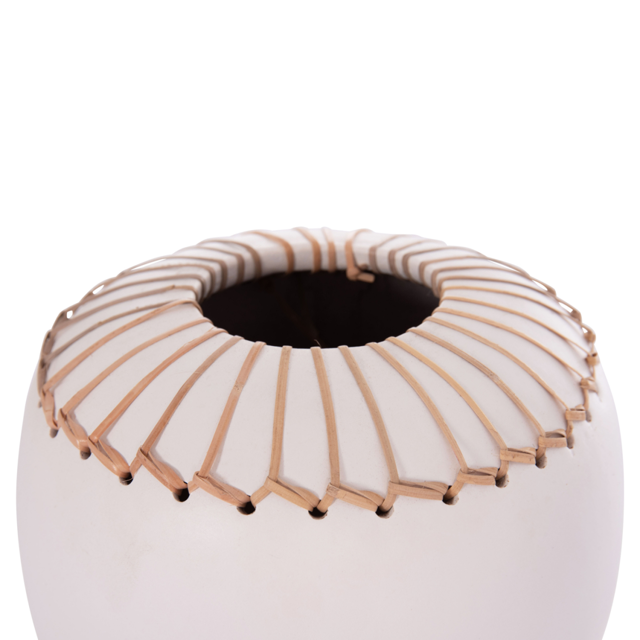 DECORATIVE TABLE VASE LENNOX HM4675.02L TERRACOTA IN WHITE--Φ22x20Hcm. [8]