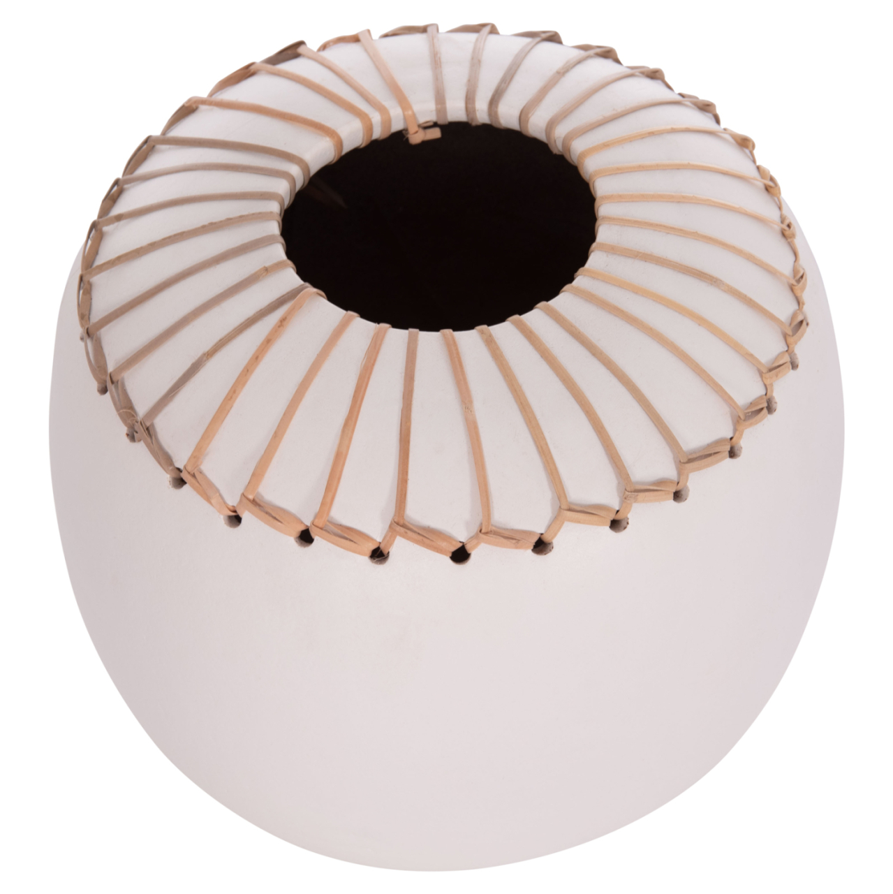 DECORATIVE TABLE VASE LENNOX HM4675.02L TERRACOTA IN WHITE--Φ22x20Hcm. [4]