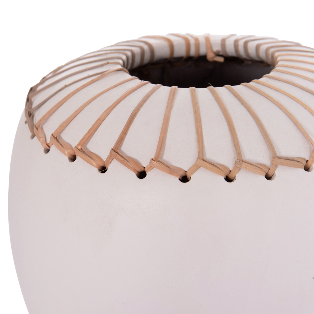 DECORATIVE TABLE VASE LENNOX HM4675.02L TERRACOTA IN WHITE--Φ22x20Hcm. [5]