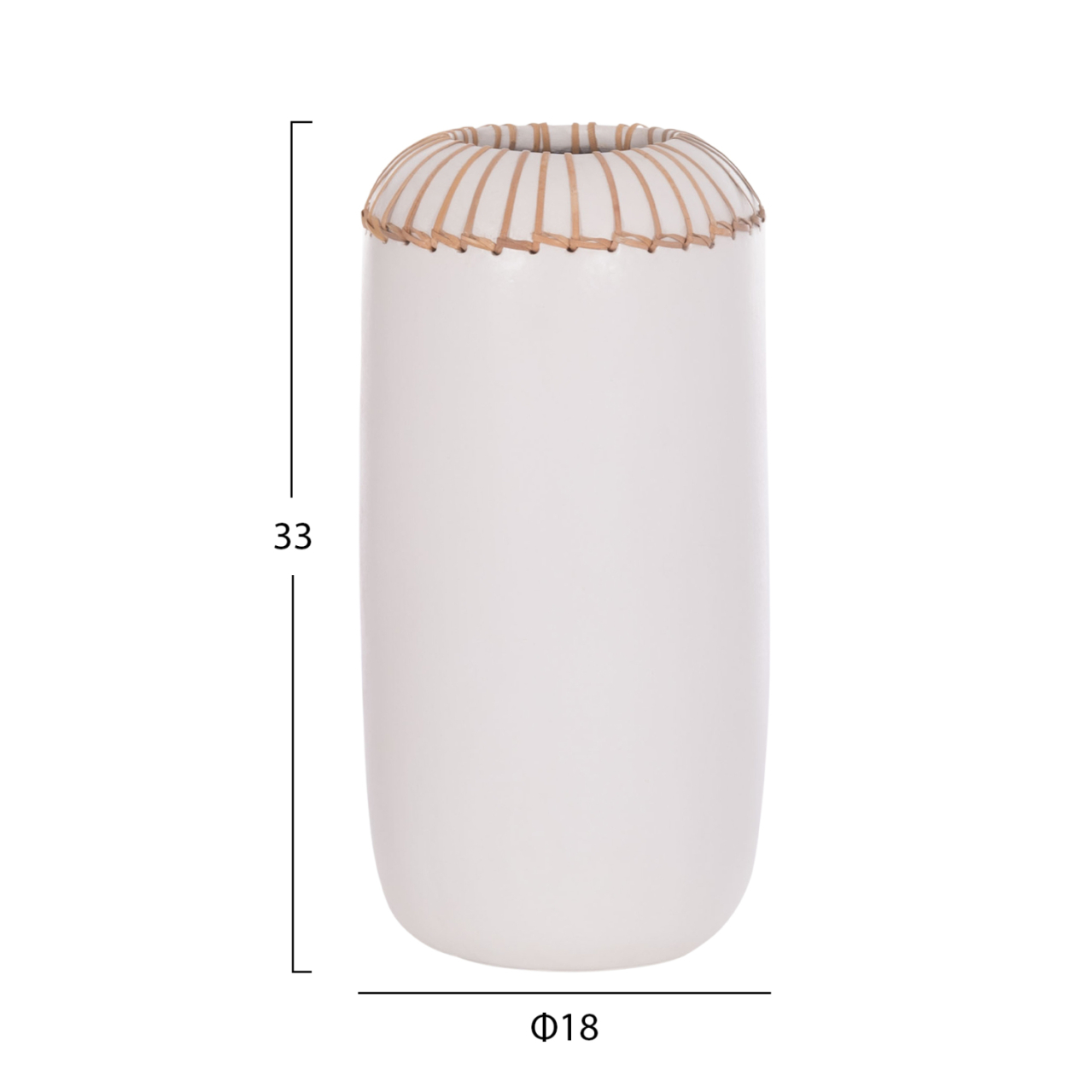 DECORATIVE TABLE VASE LENNOX HM4675.02S TERRACOTA IN WHITE--Φ18x33Hcm. [2]