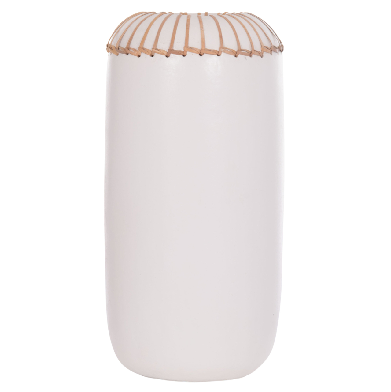 DECORATIVE TABLE VASE LENNOX HM4675.02S TERRACOTA IN WHITE--Φ18x33Hcm. [3]
