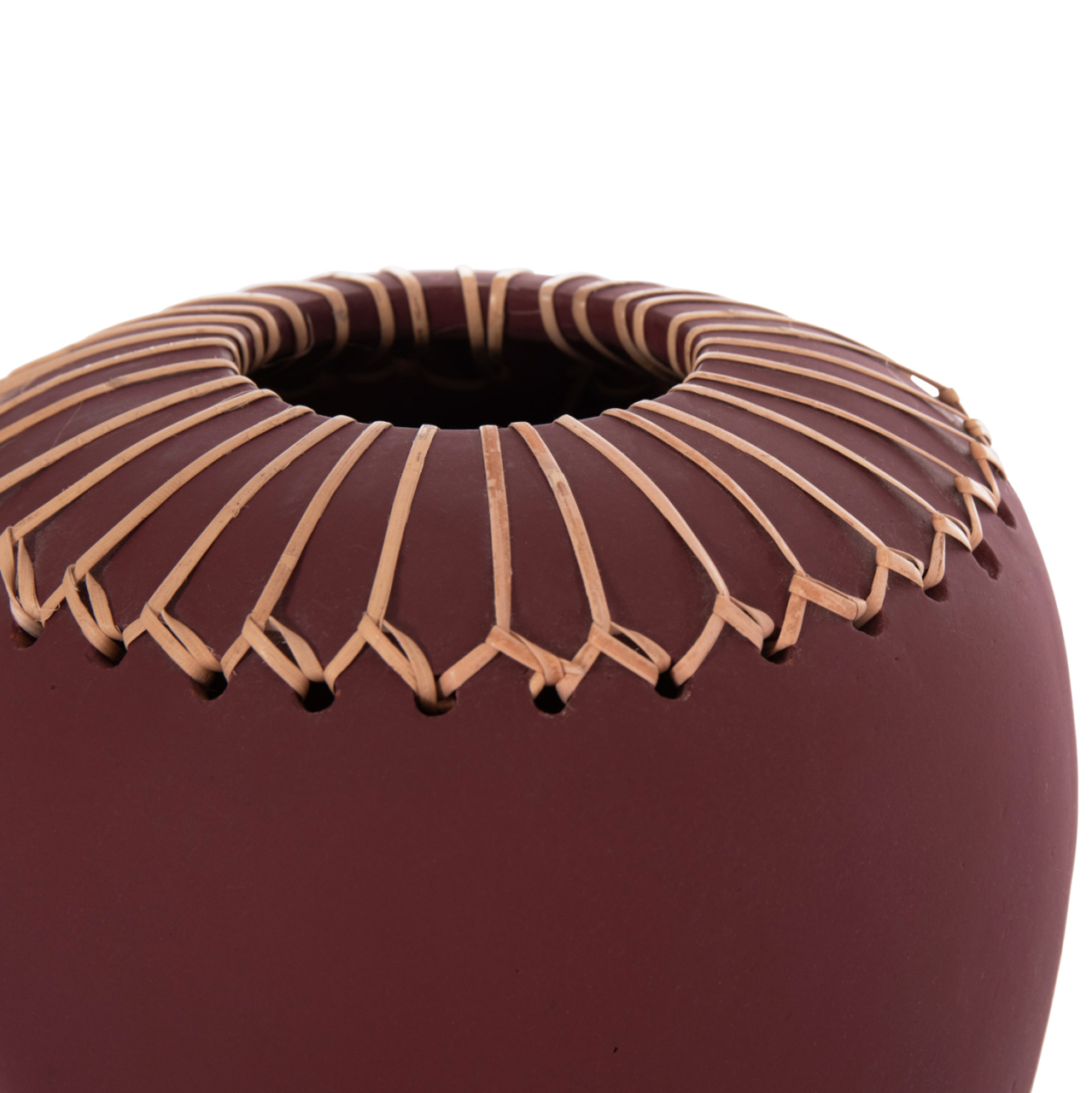 DECORATIVE TABLE VASE LENNOX HM4675.06L TERRACOTA IN MAROON RED--Φ22x20Hcm. [8]