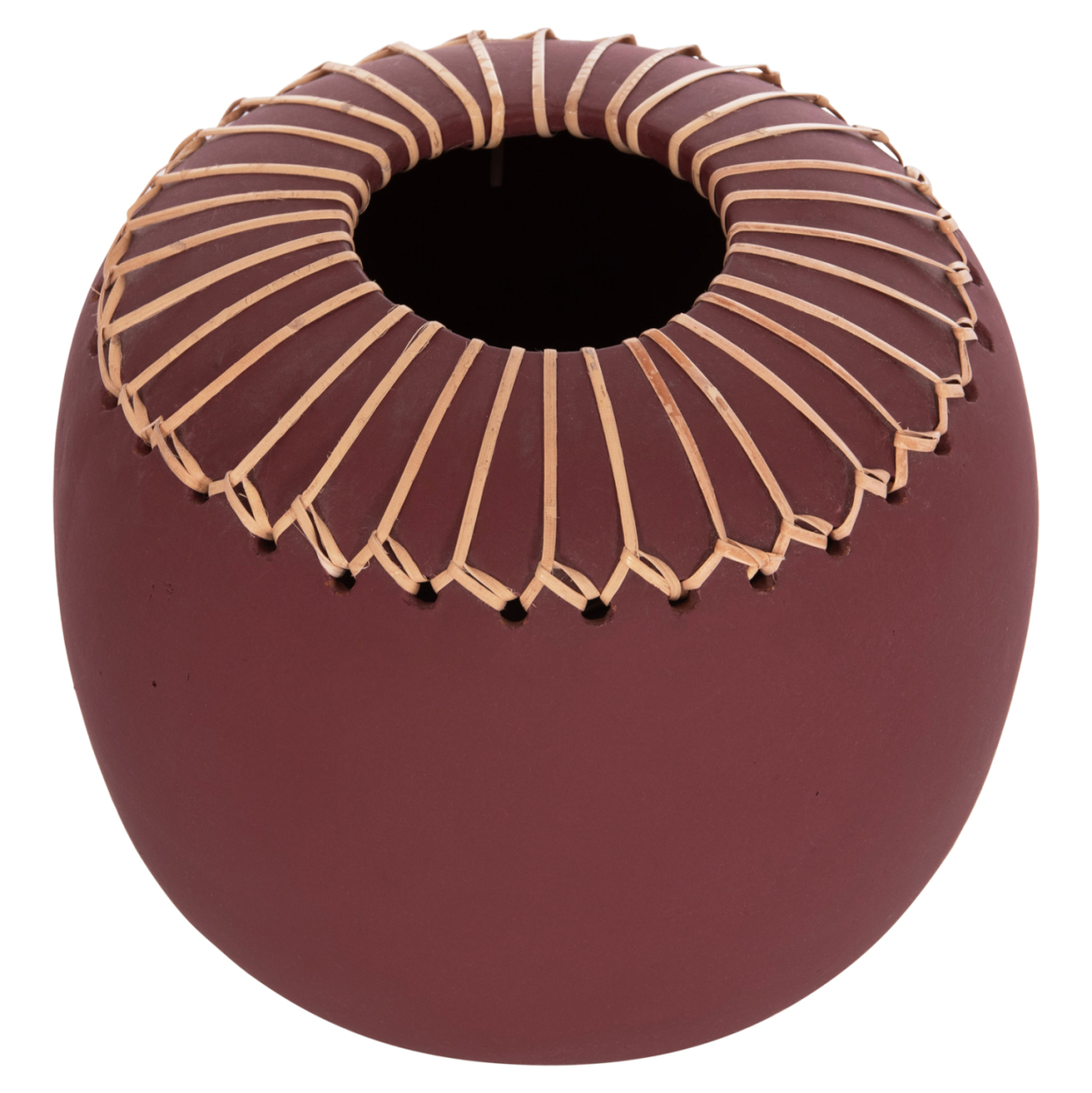 DECORATIVE TABLE VASE LENNOX HM4675.06L TERRACOTA IN MAROON RED--Φ22x20Hcm. [4]