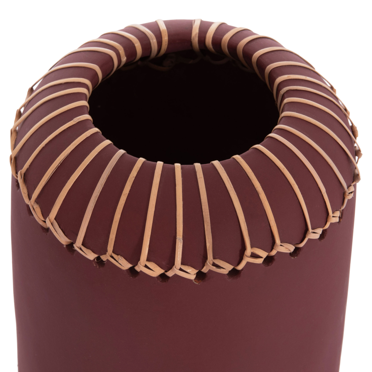 DECORATIVE TABLE VASE LENNOX HM4675.06S TERRACOTA IN MAROON RED--Φ18x33Hcm. [5]