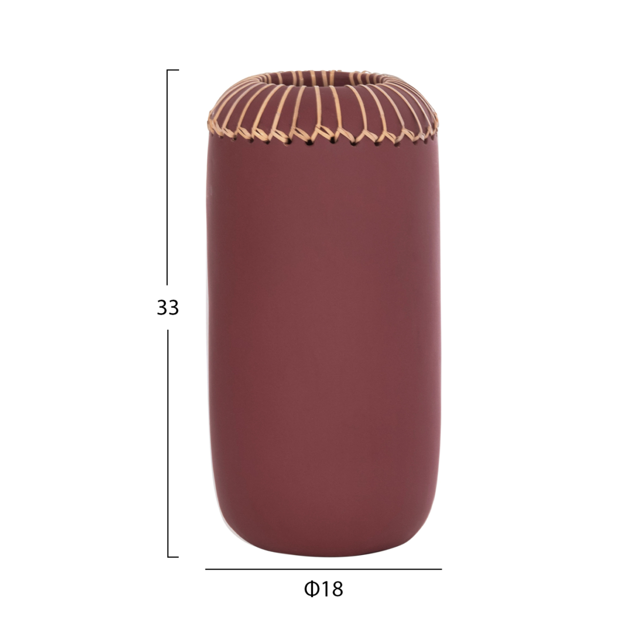 DECORATIVE TABLE VASE LENNOX HM4675.06S TERRACOTA IN MAROON RED--Φ18x33Hcm. [2]