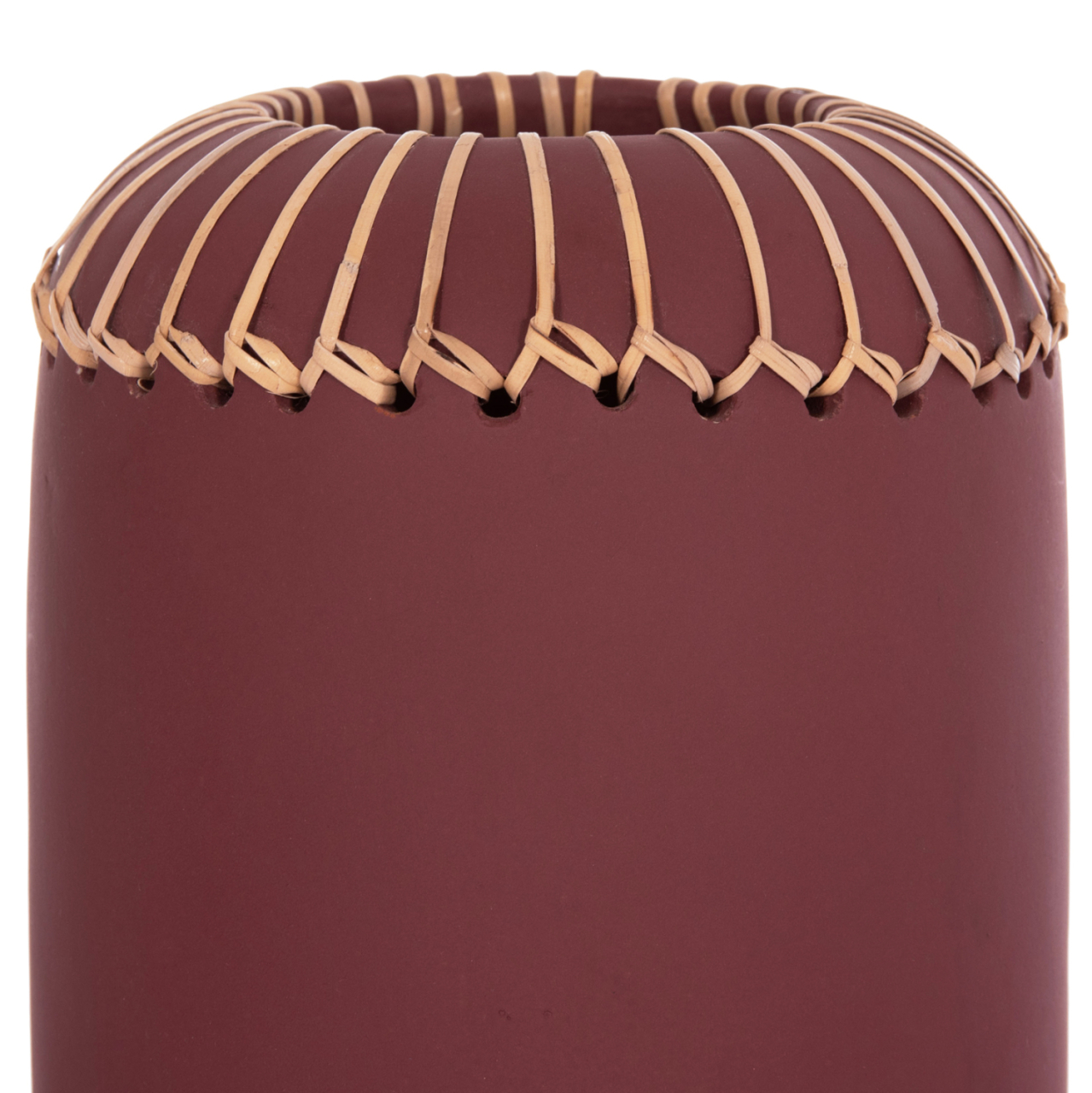 DECORATIVE TABLE VASE LENNOX HM4675.06S TERRACOTA IN MAROON RED--Φ18x33Hcm. [4]
