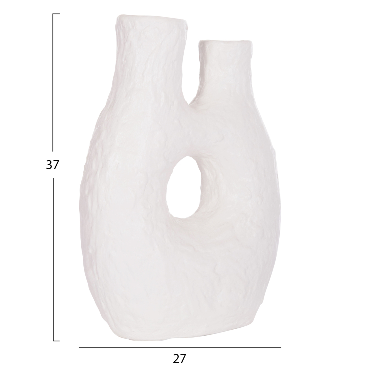 DECORATIVE TABLE VASE NAMENTIS HM4665.02L TERRACOTA IN WHITE COLOR--27x13.5x37Hcm. [2]