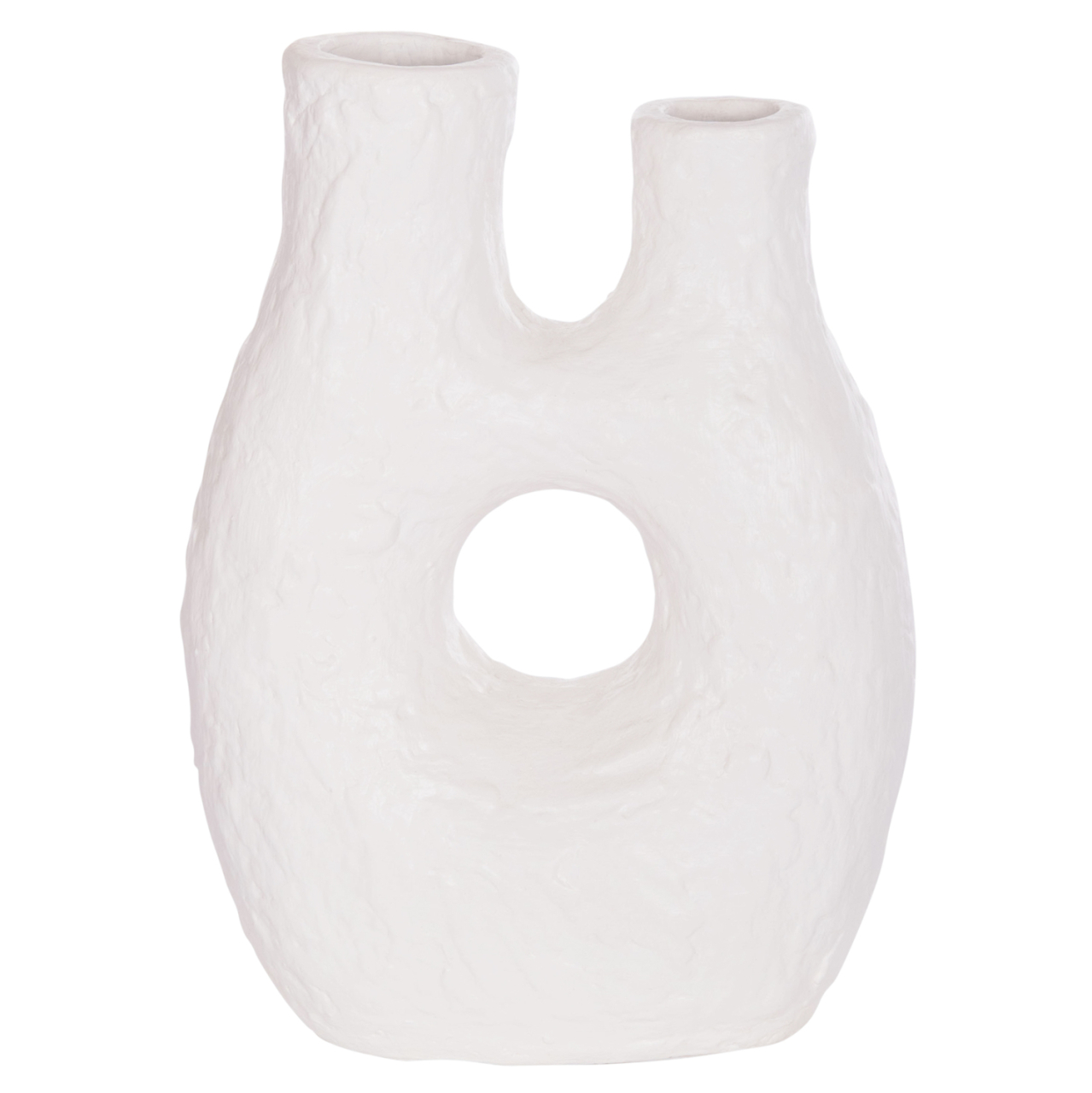 DECORATIVE TABLE VASE NAMENTIS HM4665.02L TERRACOTA IN WHITE COLOR--27x13.5x37Hcm. [4]