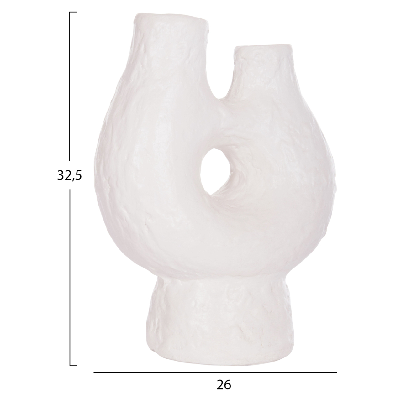DECORATIVE TABLE VASE NAMENTIS HM4665.02S TERRACOTA IN WHITE COLOR--26x15x32.5Hcm. [2]