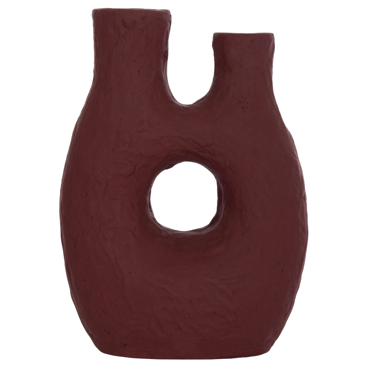 DECORATIVE TABLE VASE NAMENTIS HM4665.03L TERRACOTA IN MAROON RED COLOR--27x13.5x37Hcm. [3]