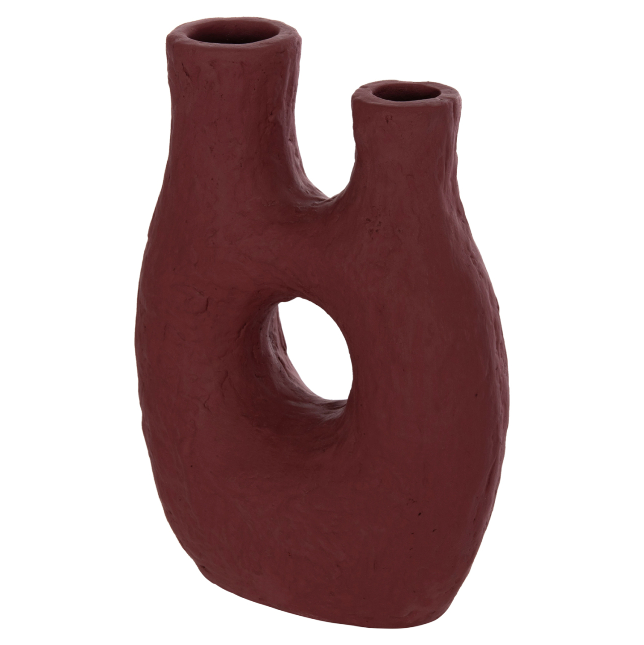 DECORATIVE TABLE VASE NAMENTIS HM4665.03L TERRACOTA IN MAROON RED COLOR--27x13.5x37Hcm. [6]