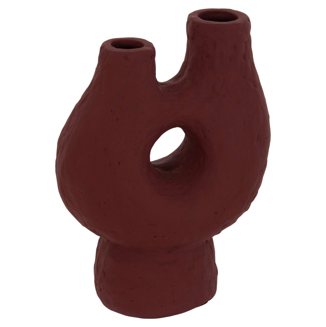 DECORATIVE TABLE VASE NAMENTIS HM4665.03S TERRACOTA IN MAROON RED COLOR--26x15x32.5Hcm. [9]