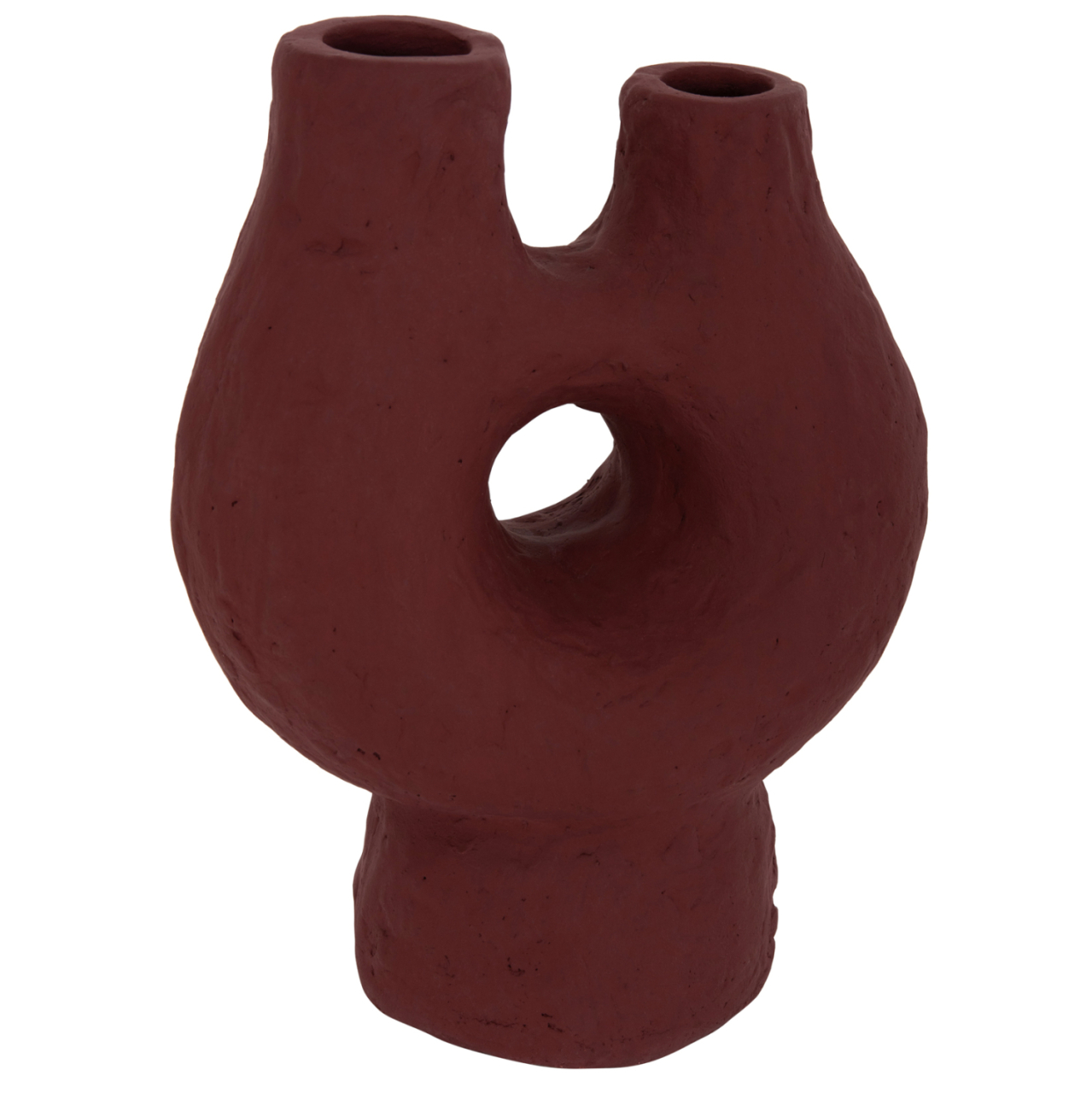 DECORATIVE TABLE VASE NAMENTIS HM4665.03S TERRACOTA IN MAROON RED COLOR--26x15x32.5Hcm. [5]