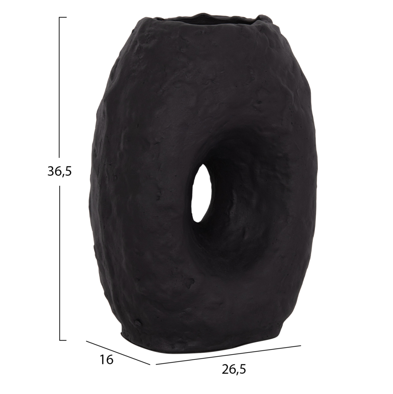 DECORATIVE TABLE VASE NAMENTIS HM4673.01L TERRACOTA IN BLACK COLOR--26.5x16x36.5Hcm. [2]